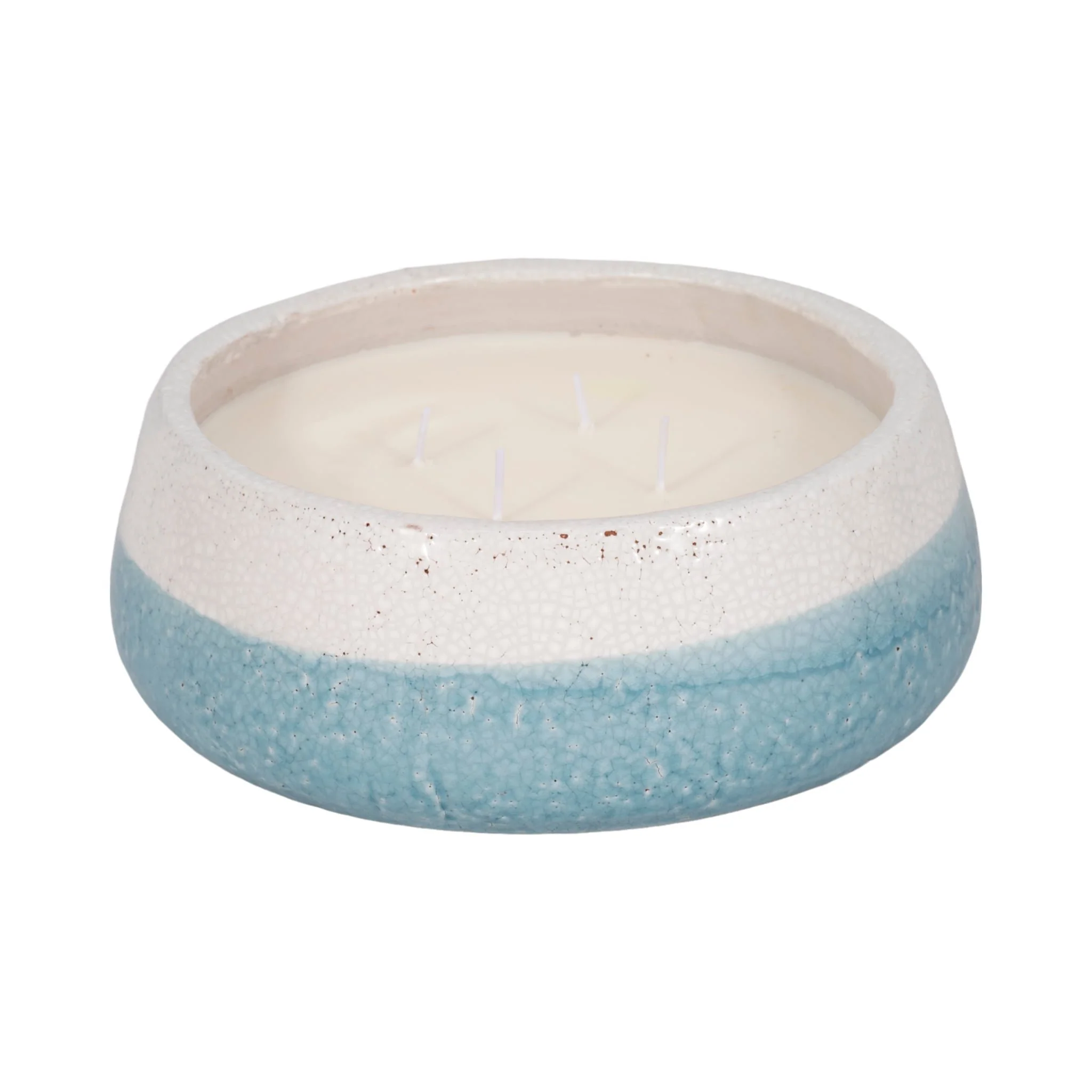 10" 35 Oz Moco Bamboo Bowl Candle, Light Blue - Image 2