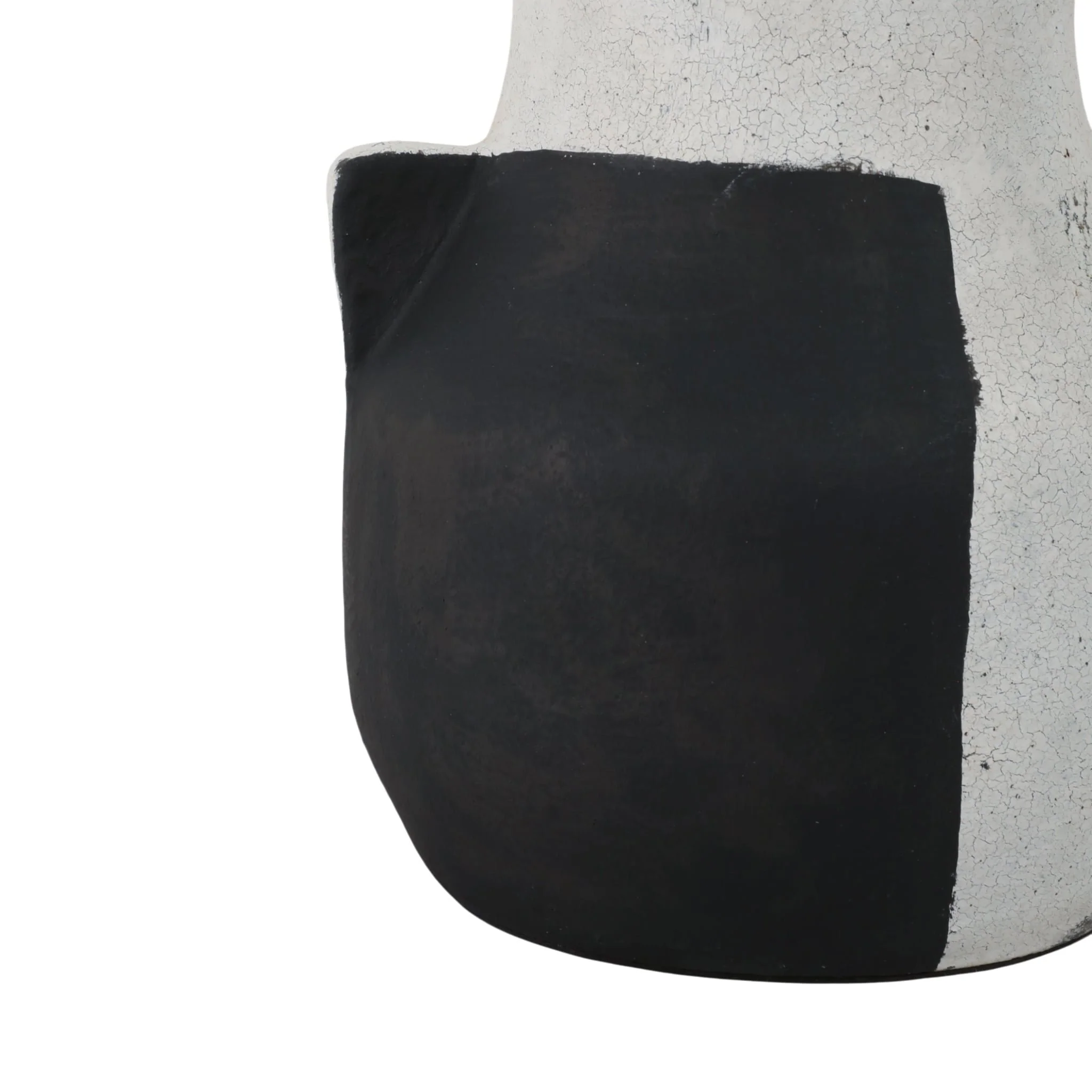 10" Black Patch Modern Terracotta Vase, Ivory/blk - Image 5