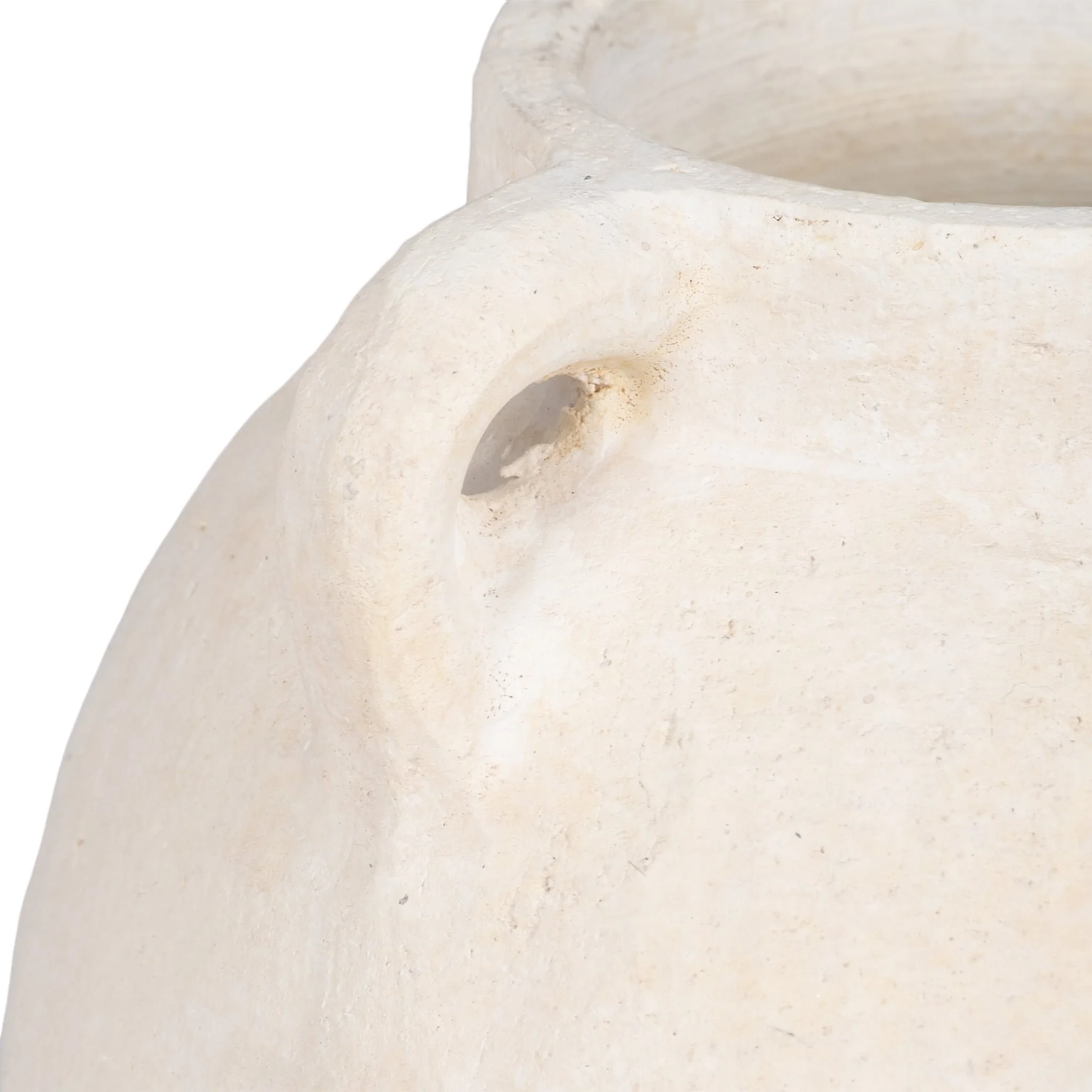 10" Bulbous Jug With Handle, White - Image 4