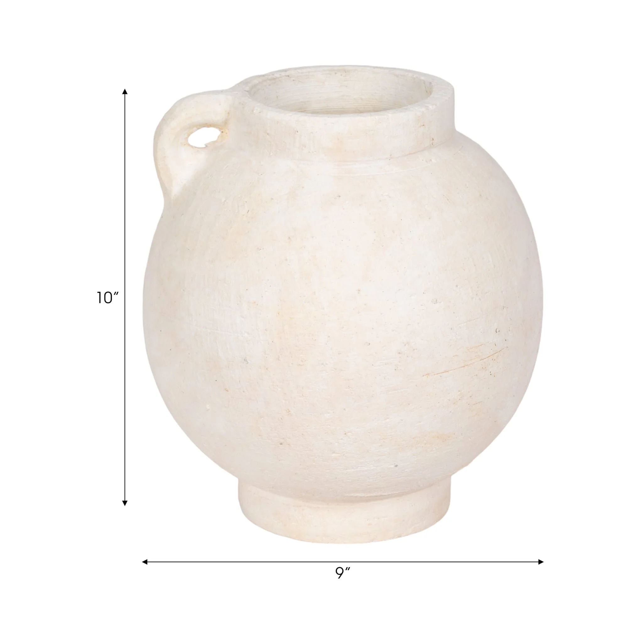 10" Bulbous Jug With Handle, White - Image 8