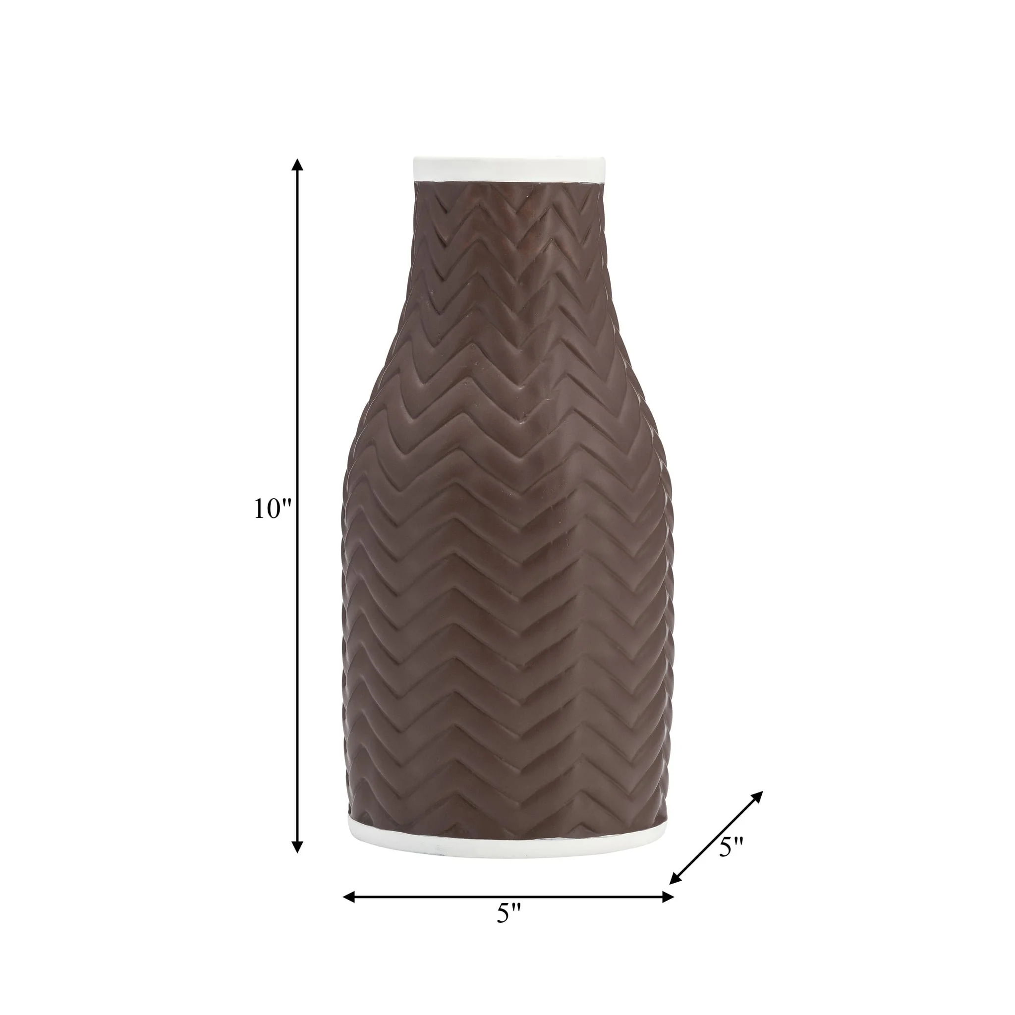 10" Chevron Vase, Java - Image 7