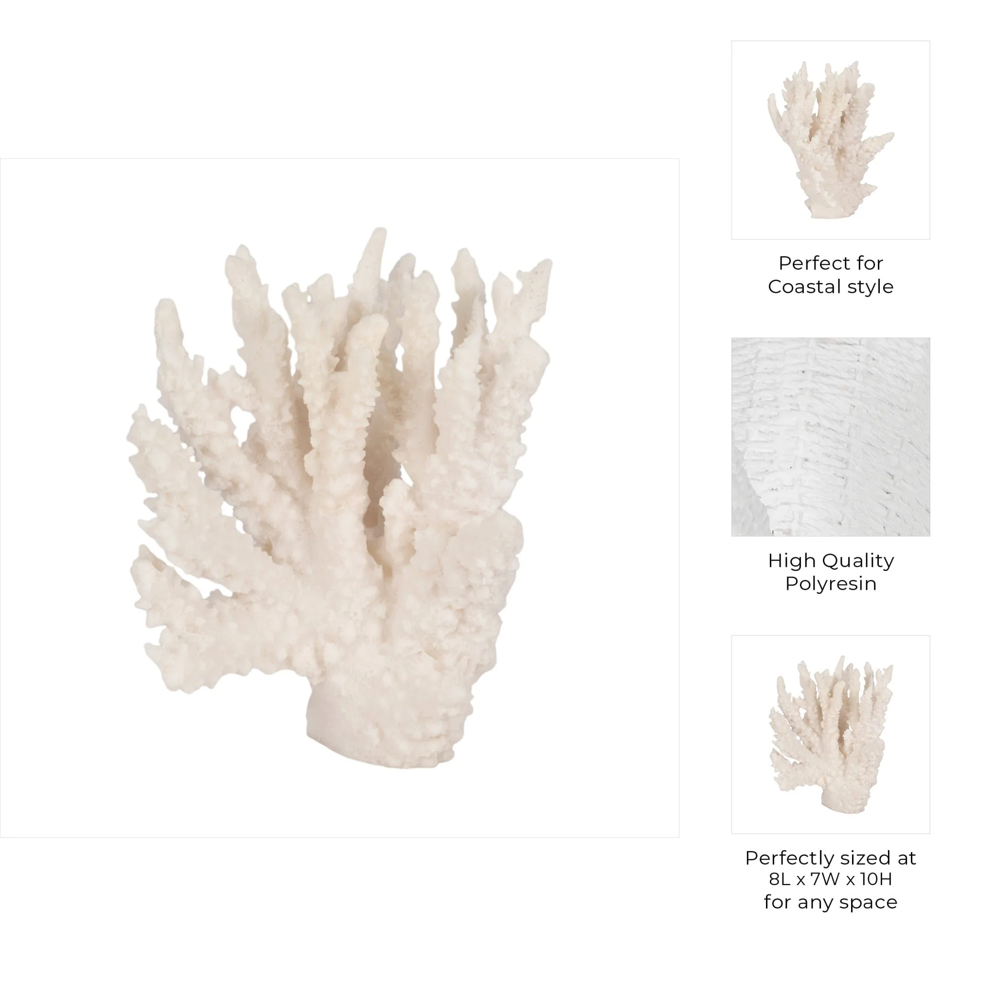10" Coral Reef Decor, White - Image 10