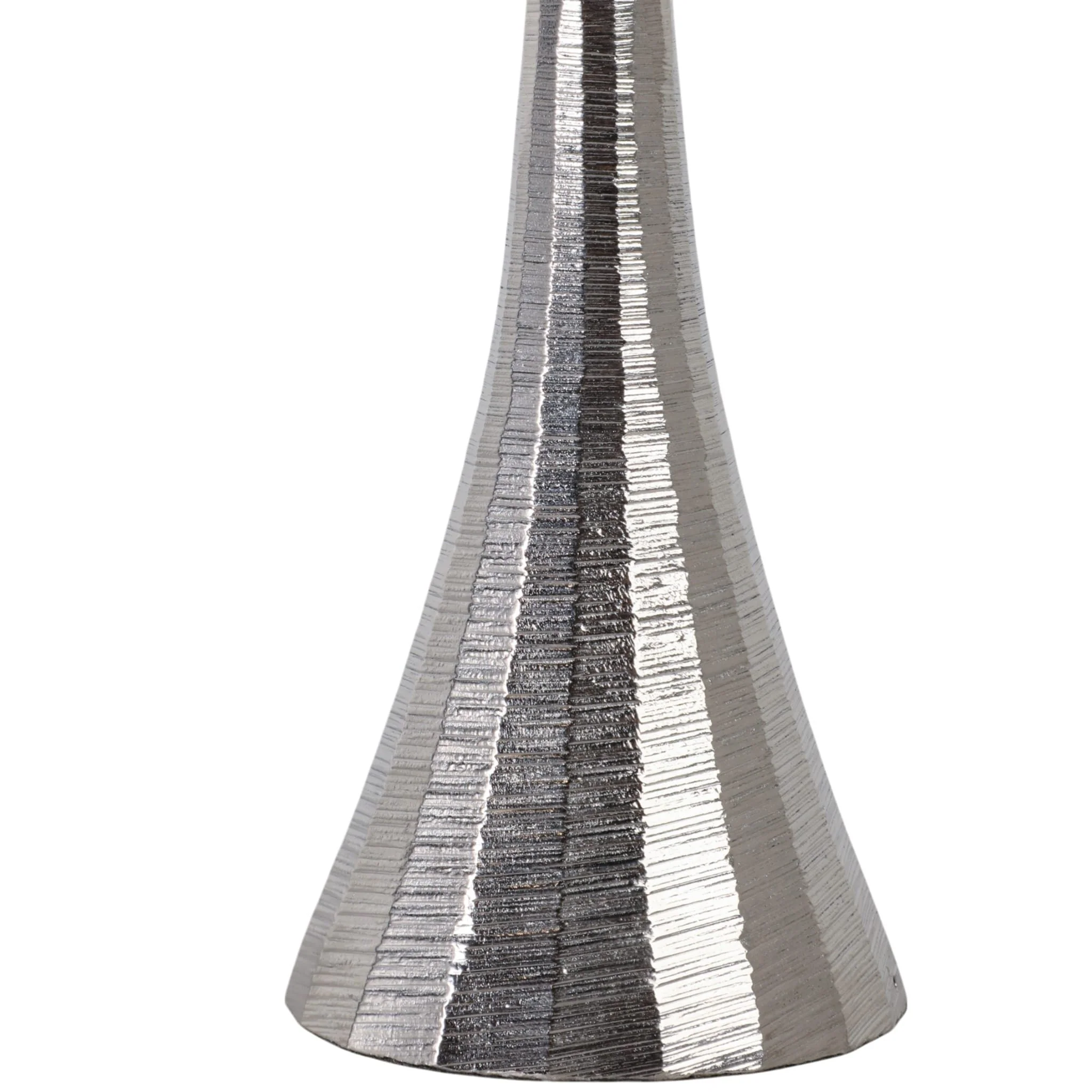 10" Etched Metal Taper Holder, Silver - Image 5