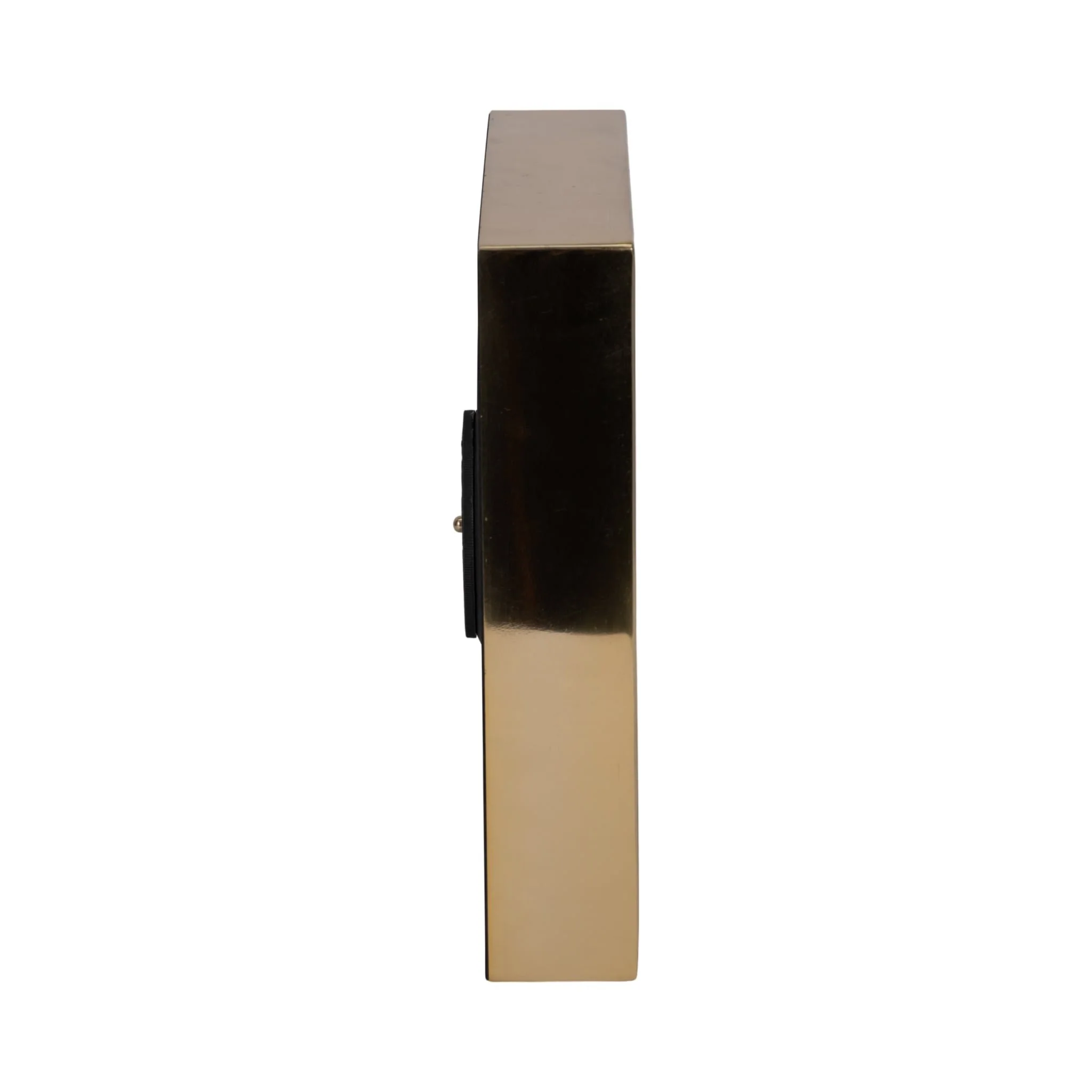 10" Faux Leather Croc Square Clock, Black/gold - Image 3