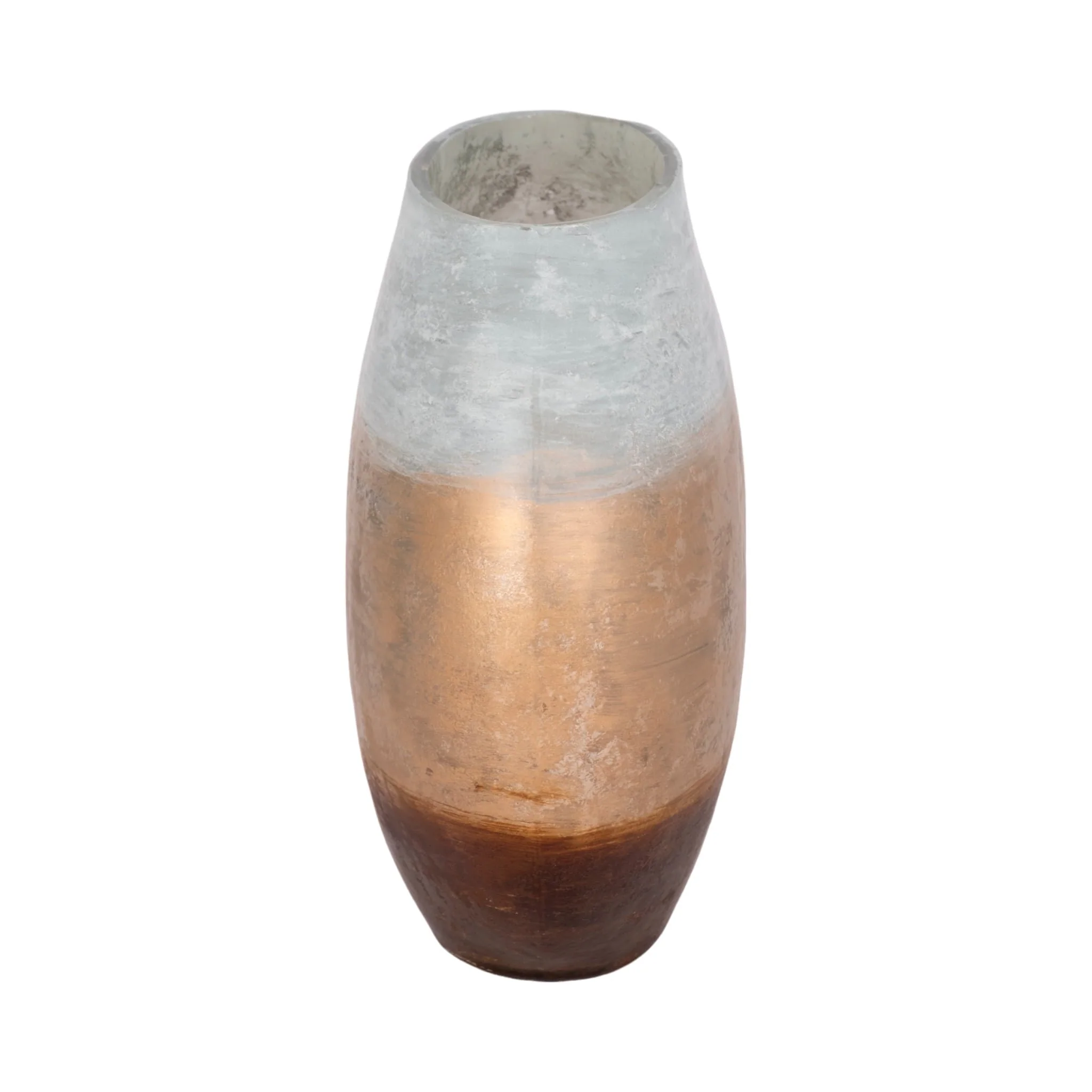 10" Gold Ombre Round Vase, White/gold - Image 4
