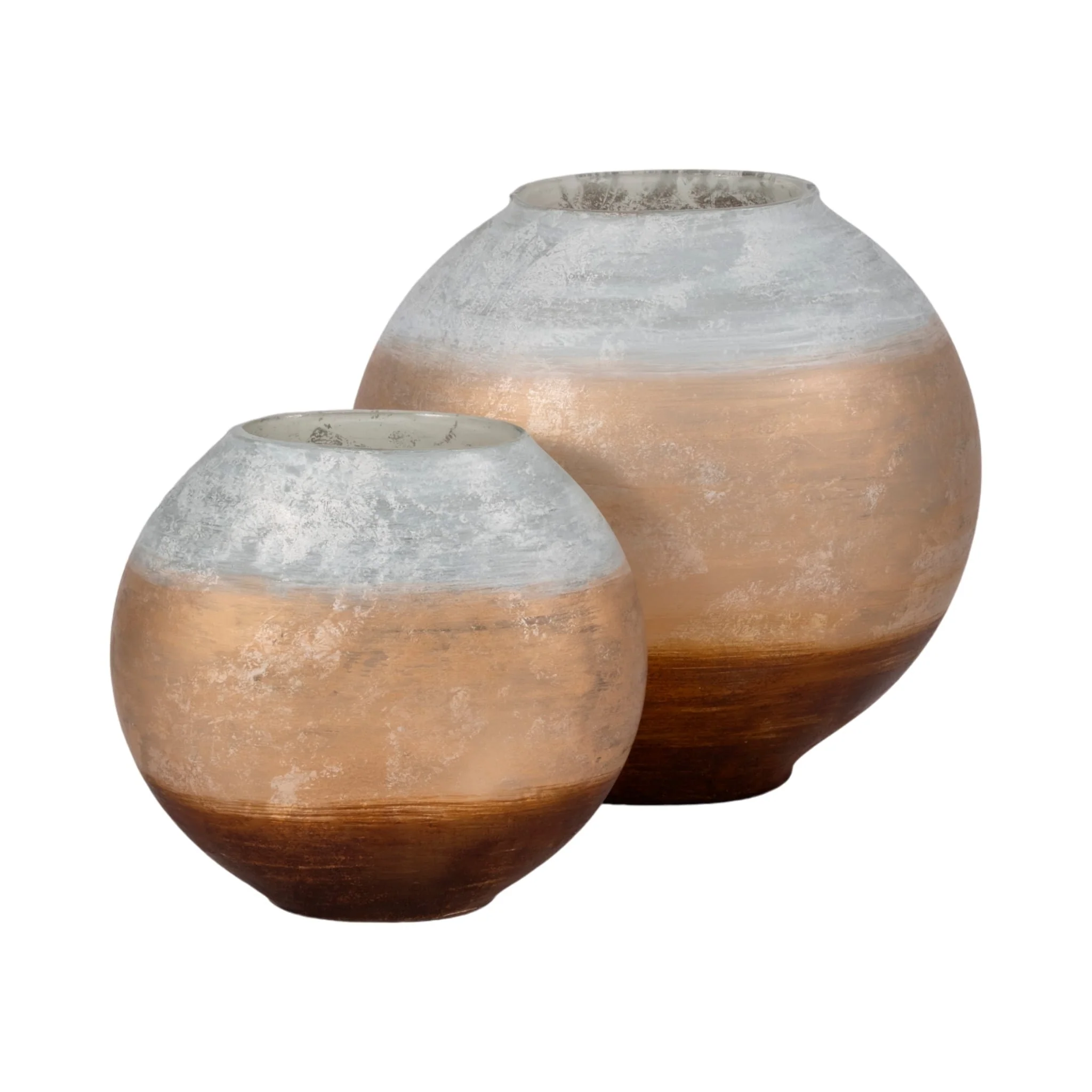 10" Gold Ombre Round Vase, White/gold - Image 8