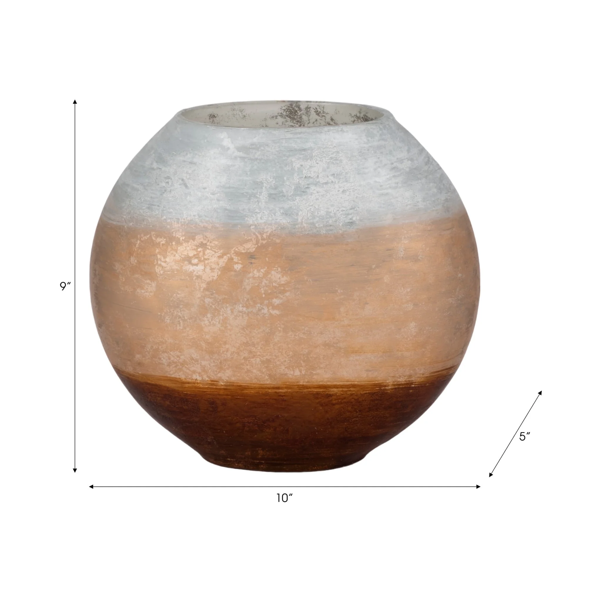10" Gold Ombre Round Vase, White/gold - Image 9