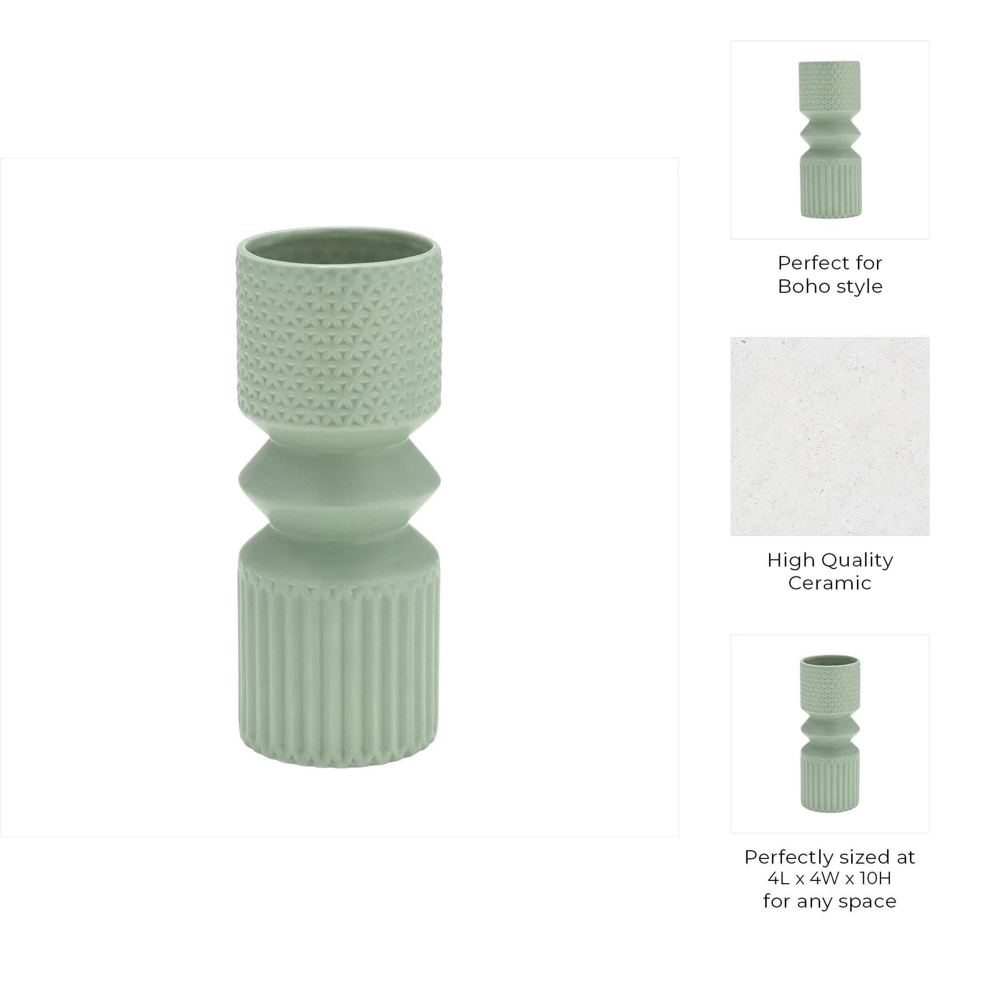 10" Mallet Vase, Dark Sage - Image 8