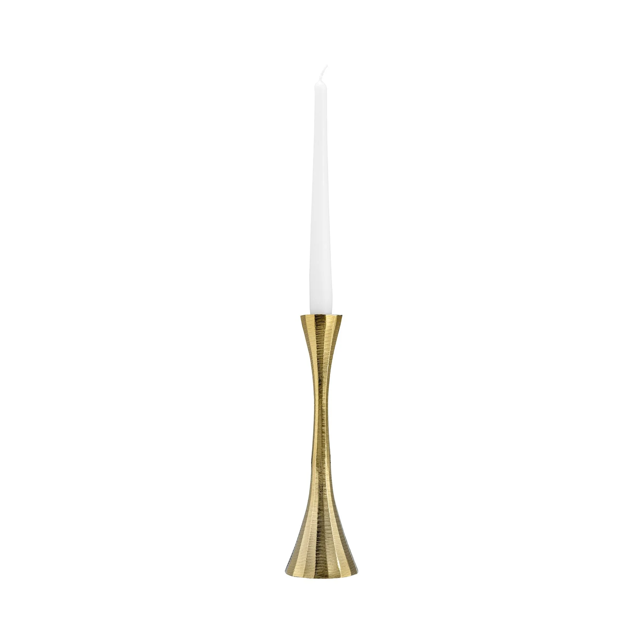 10" Metal, Taper Candle Holder, Brass - Image 2