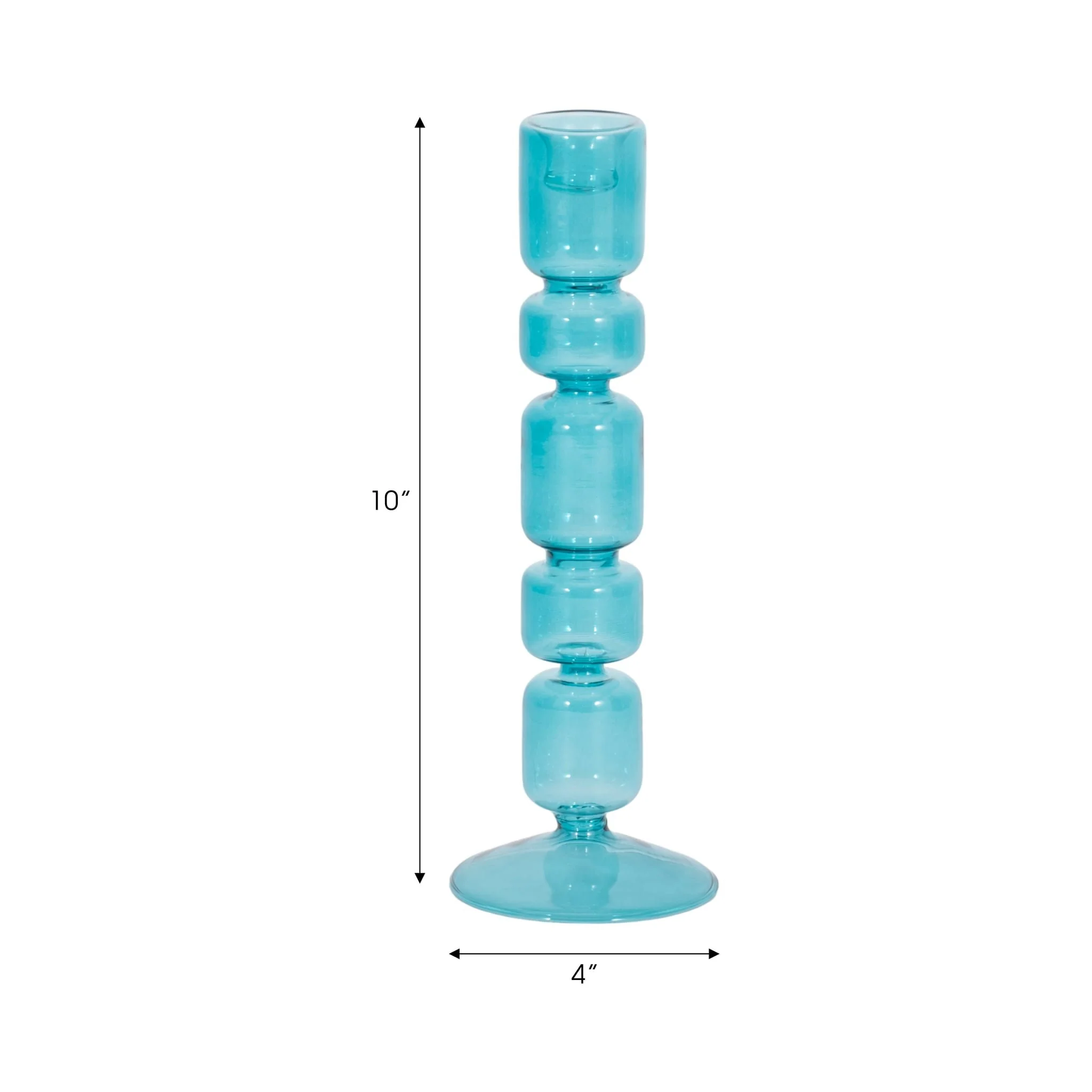 10" Mixed Bubble Taper Candleholder, Blue - Image 2