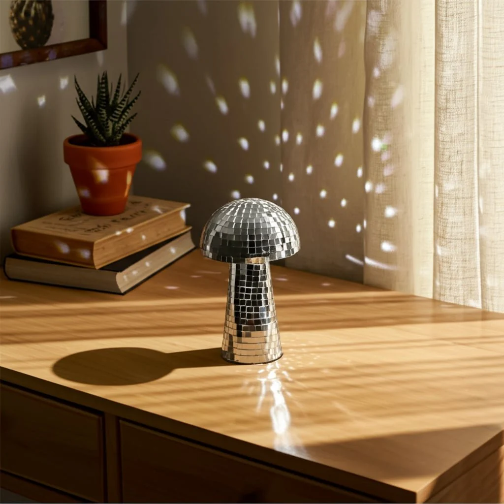 10" Mosaic Mushroom, Silver - Image 10