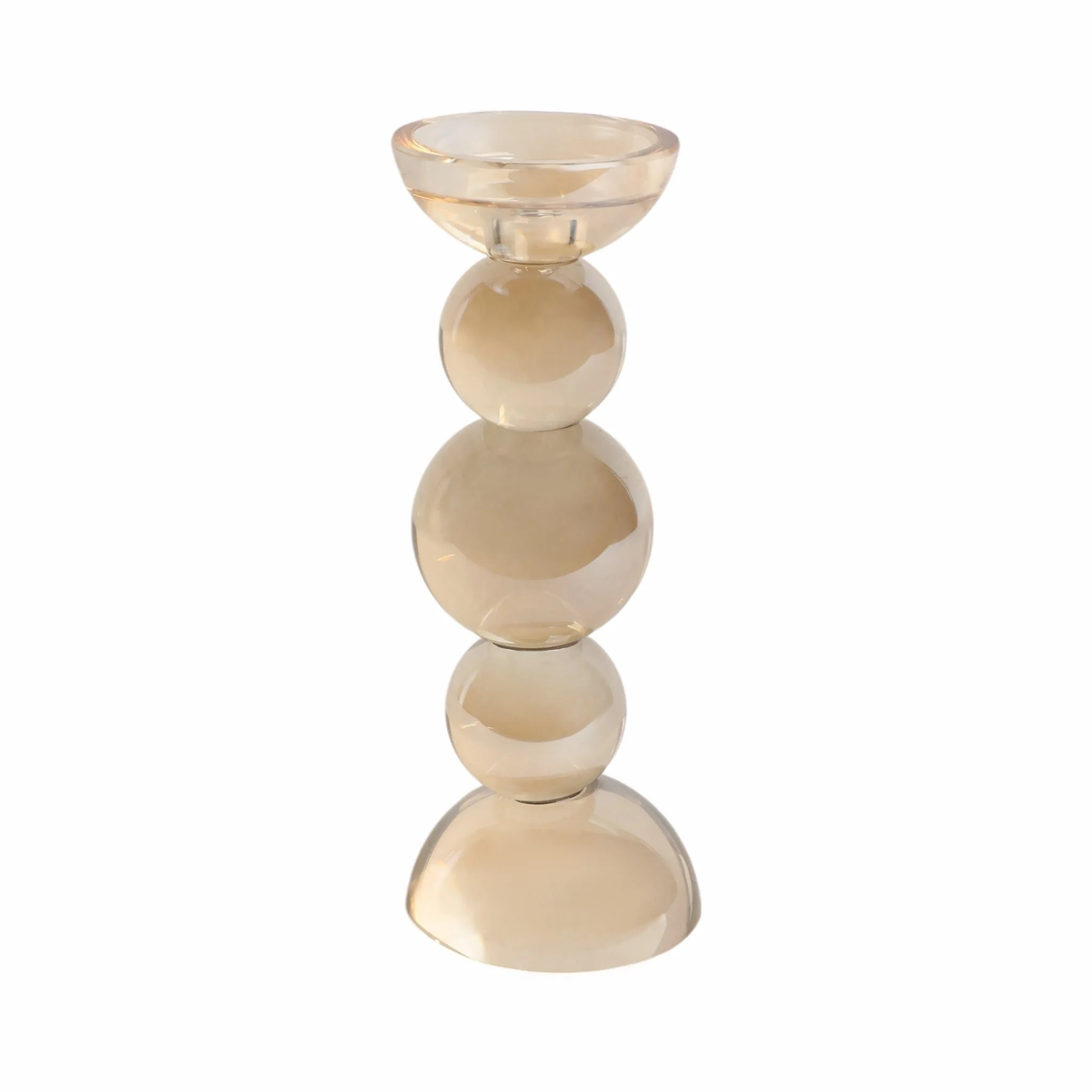 10" Multi Bubble Crystal Candle Holder W/ Taper, A - Image 3
