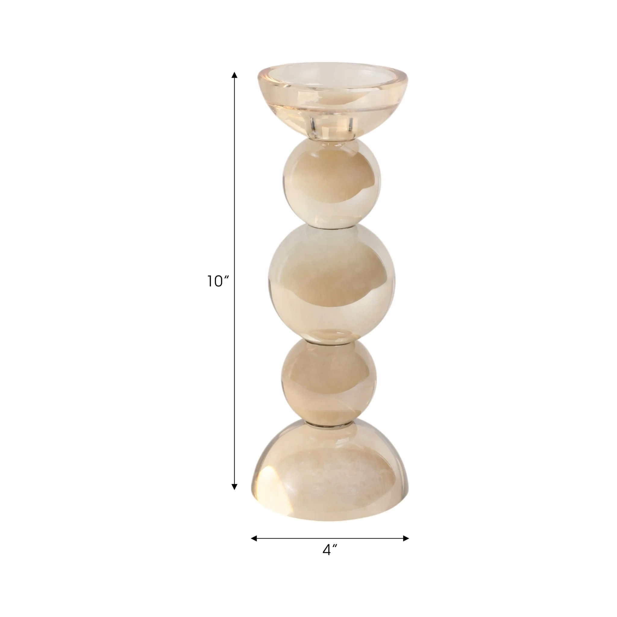 10" Multi Bubble Crystal Candle Holder W/ Taper, A - Image 7