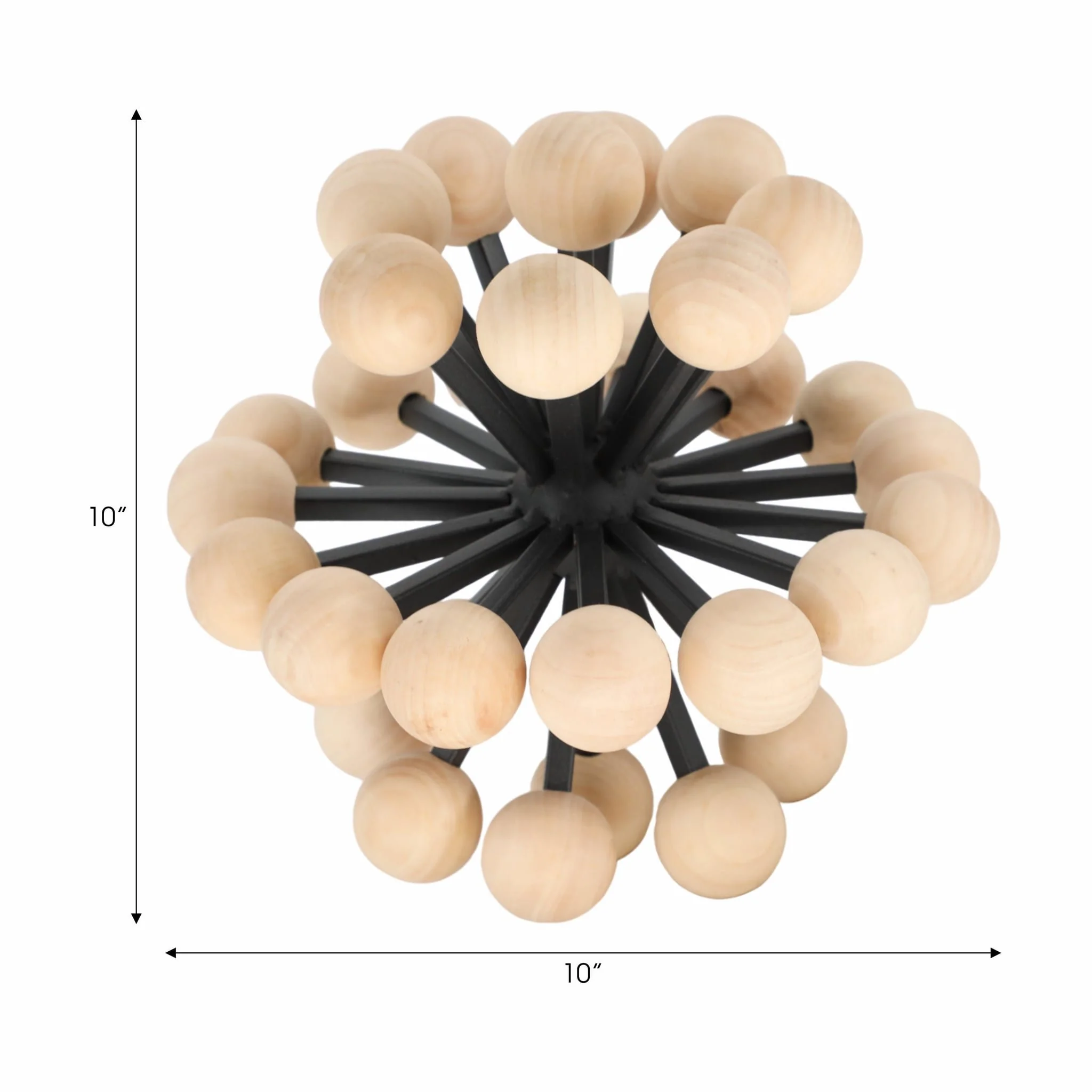 10" Orb With Wooden Knobs, Black/natural - Image 6