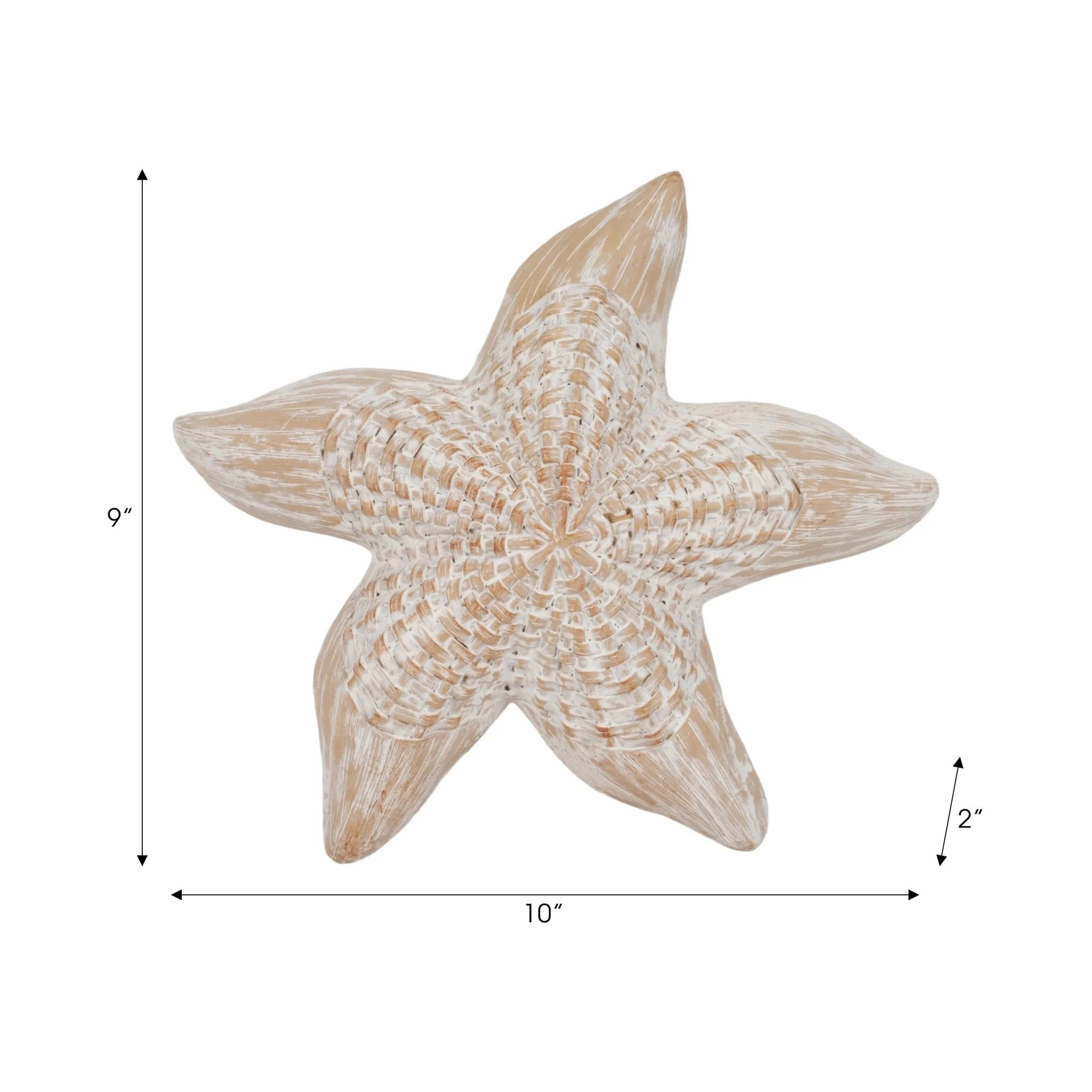 10" Resin Wicker Starfish, White - Image 6