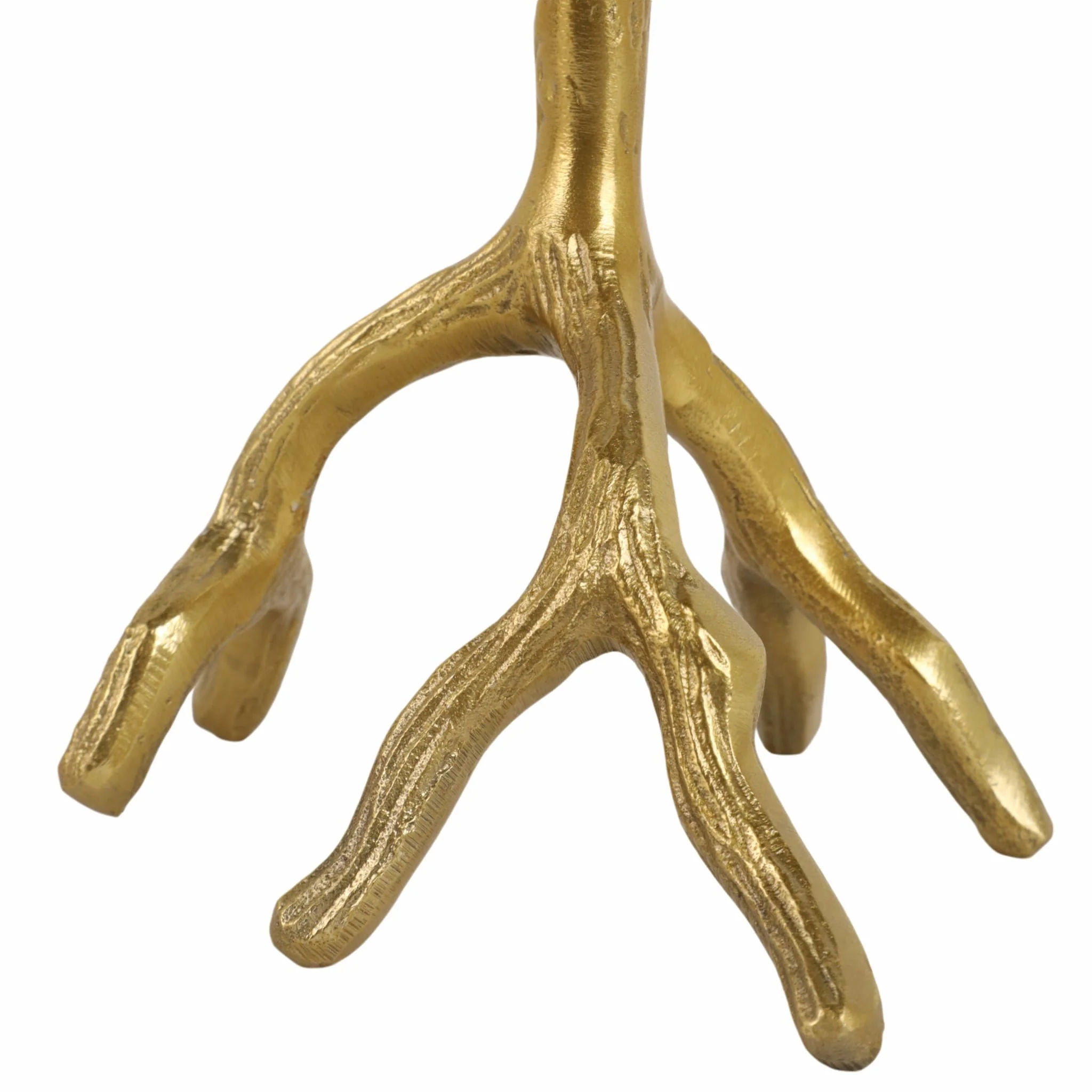 10" Roots Pillar & Taper Candle Holder, Gold - Image 6
