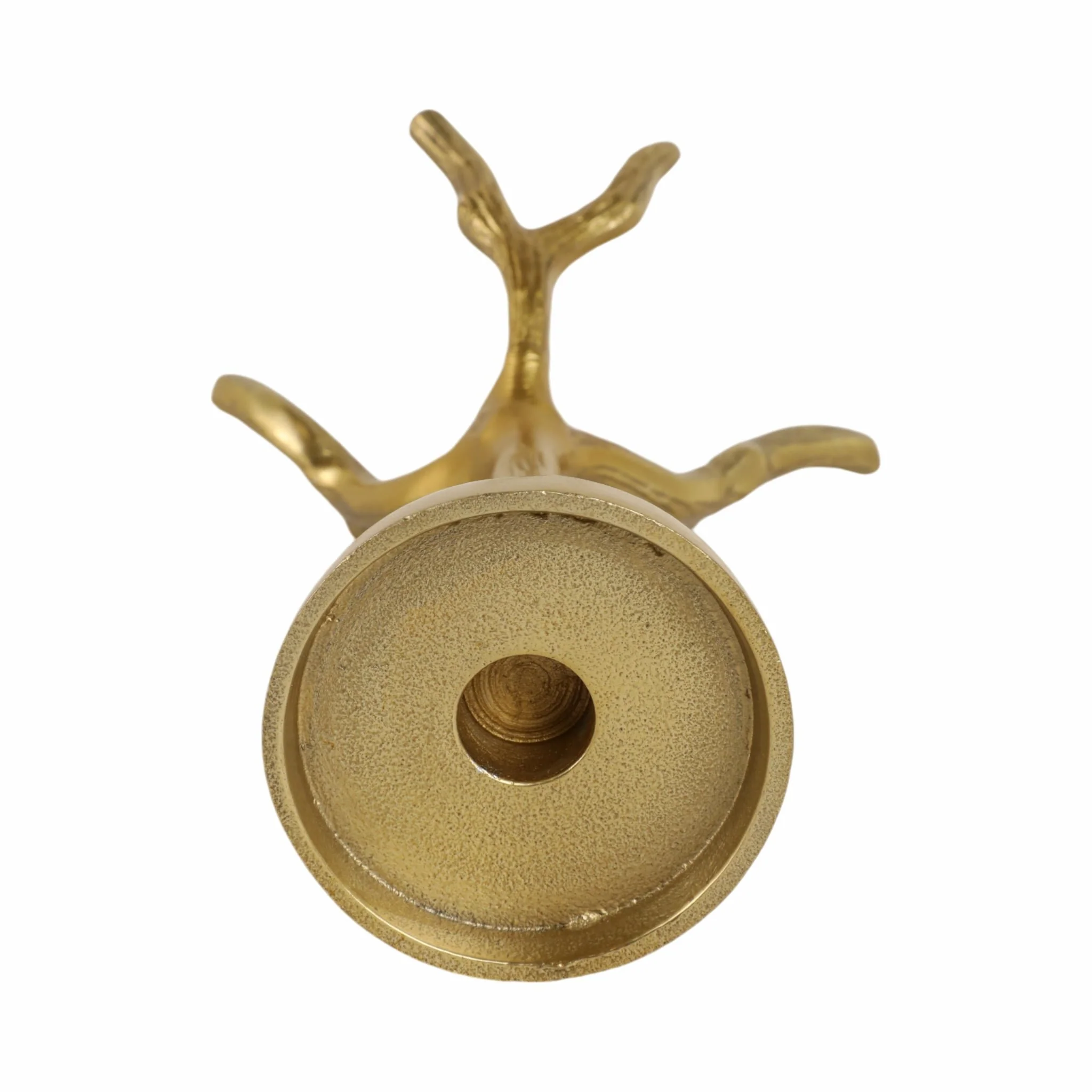 10" Roots Pillar & Taper Candle Holder, Gold - Image 7