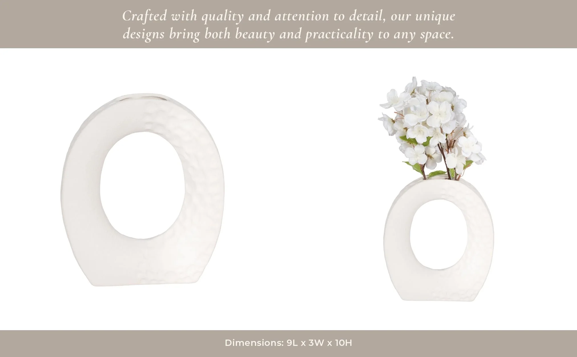 10" Rough Finish Open Cut-out With Vase Opening, W - Image 11