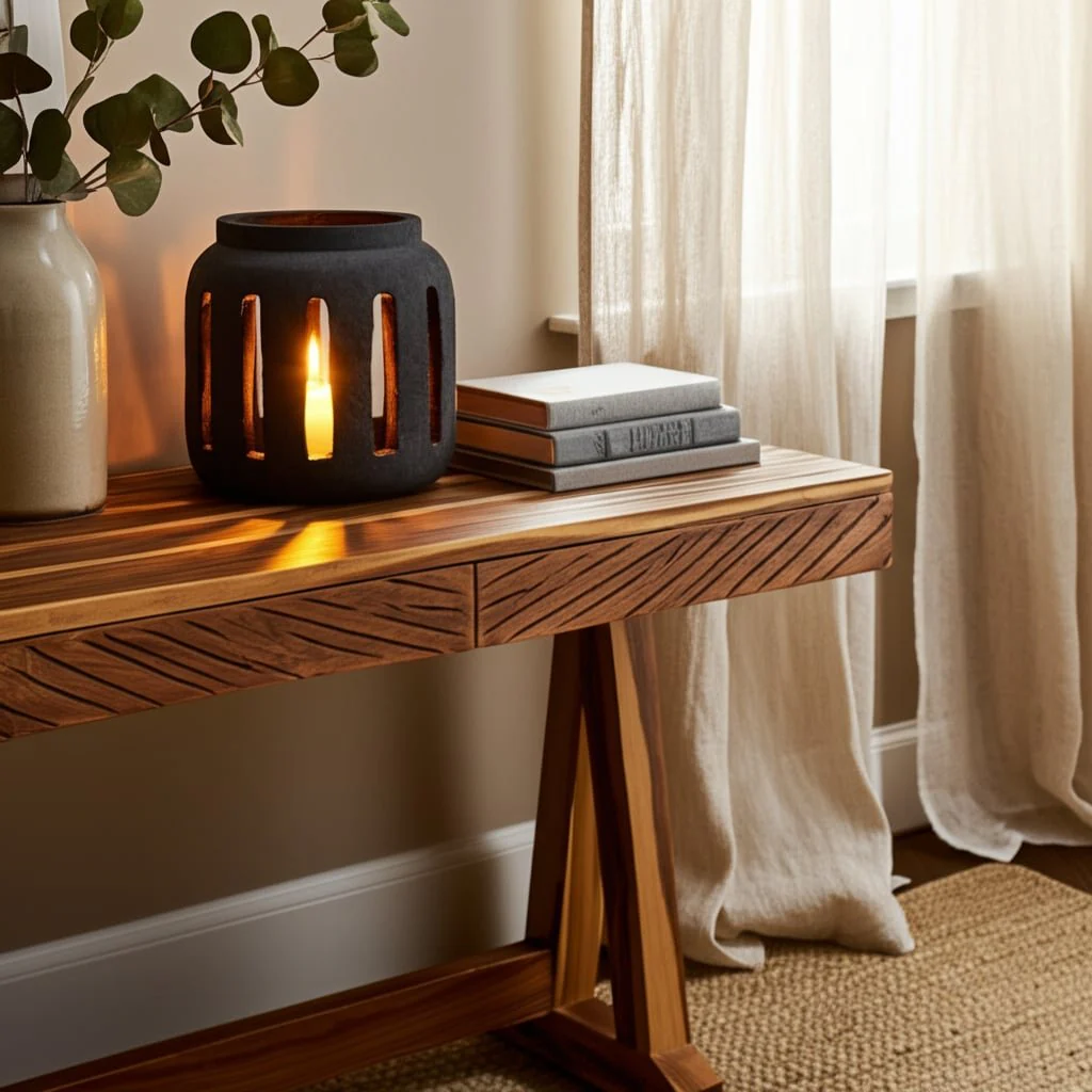 10" Round Lantern Hurricane With Open Slats, Black - Image 11