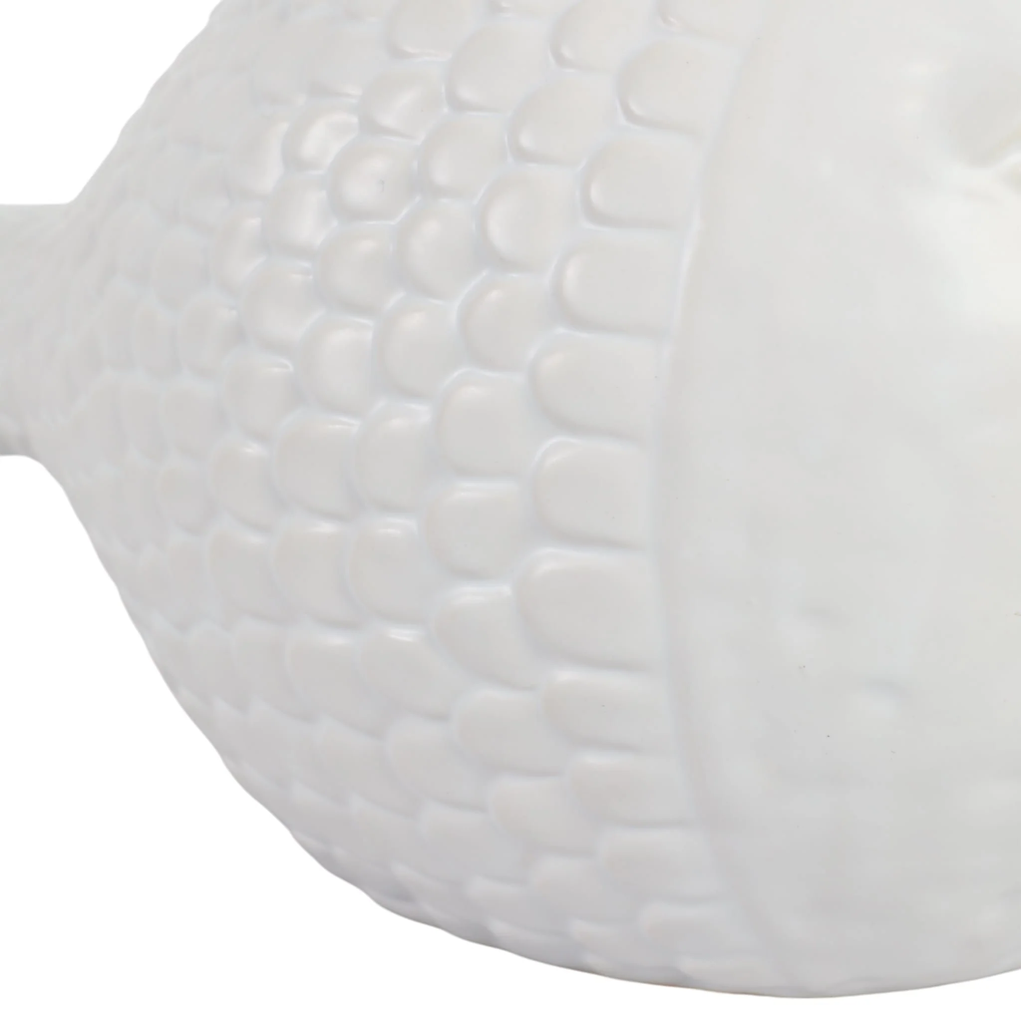 10" Scaled Fish Figurine, White - Image 5