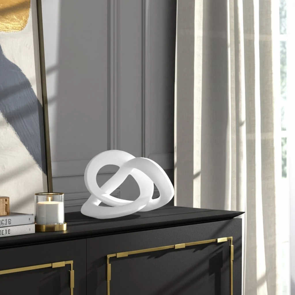 10" Sculptured Knot, White - Image 10