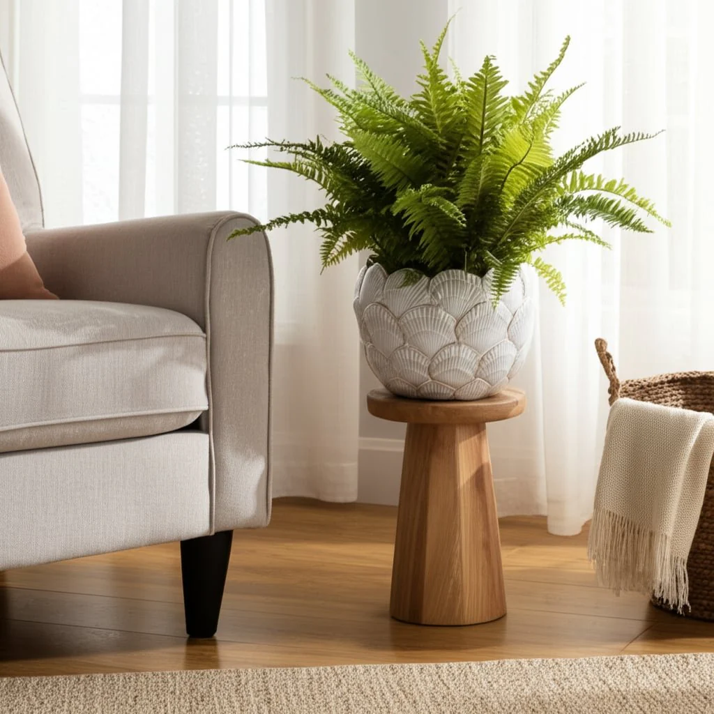 10" Seashell Planter, White - Image 4