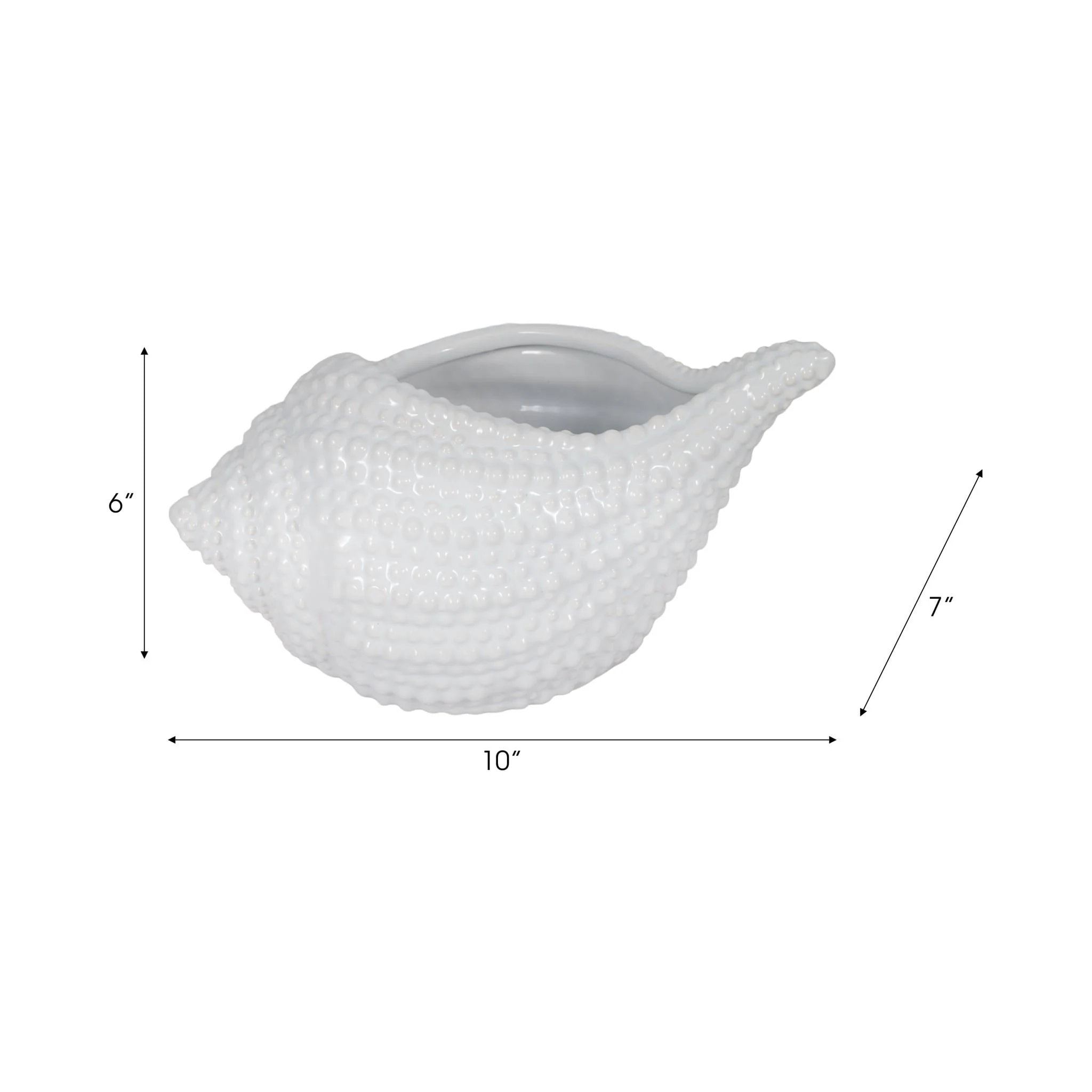 10" Seashell Planter, White - Image 8