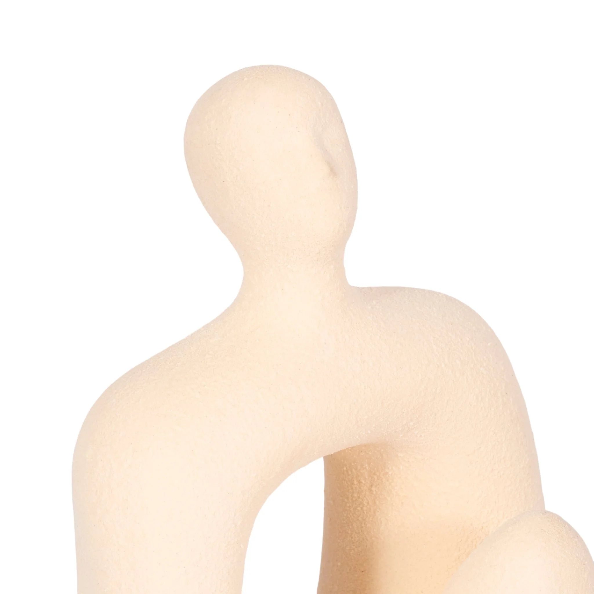 10" Sitting Figure W/open Cut Out Sand Glaze,ivory - Image 5