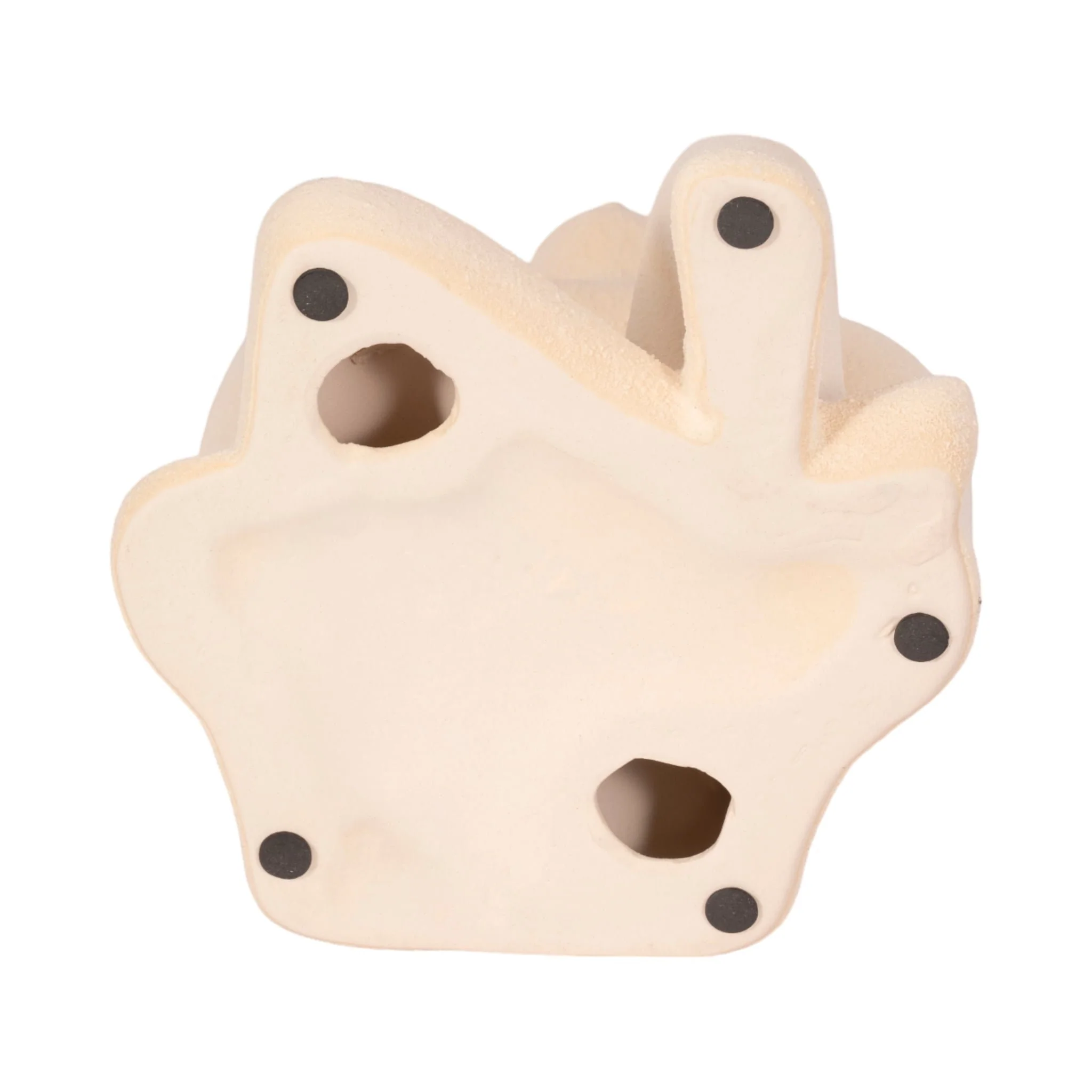 10" Sitting Figure W/open Cut Out Sand Glaze,ivory - Image 7