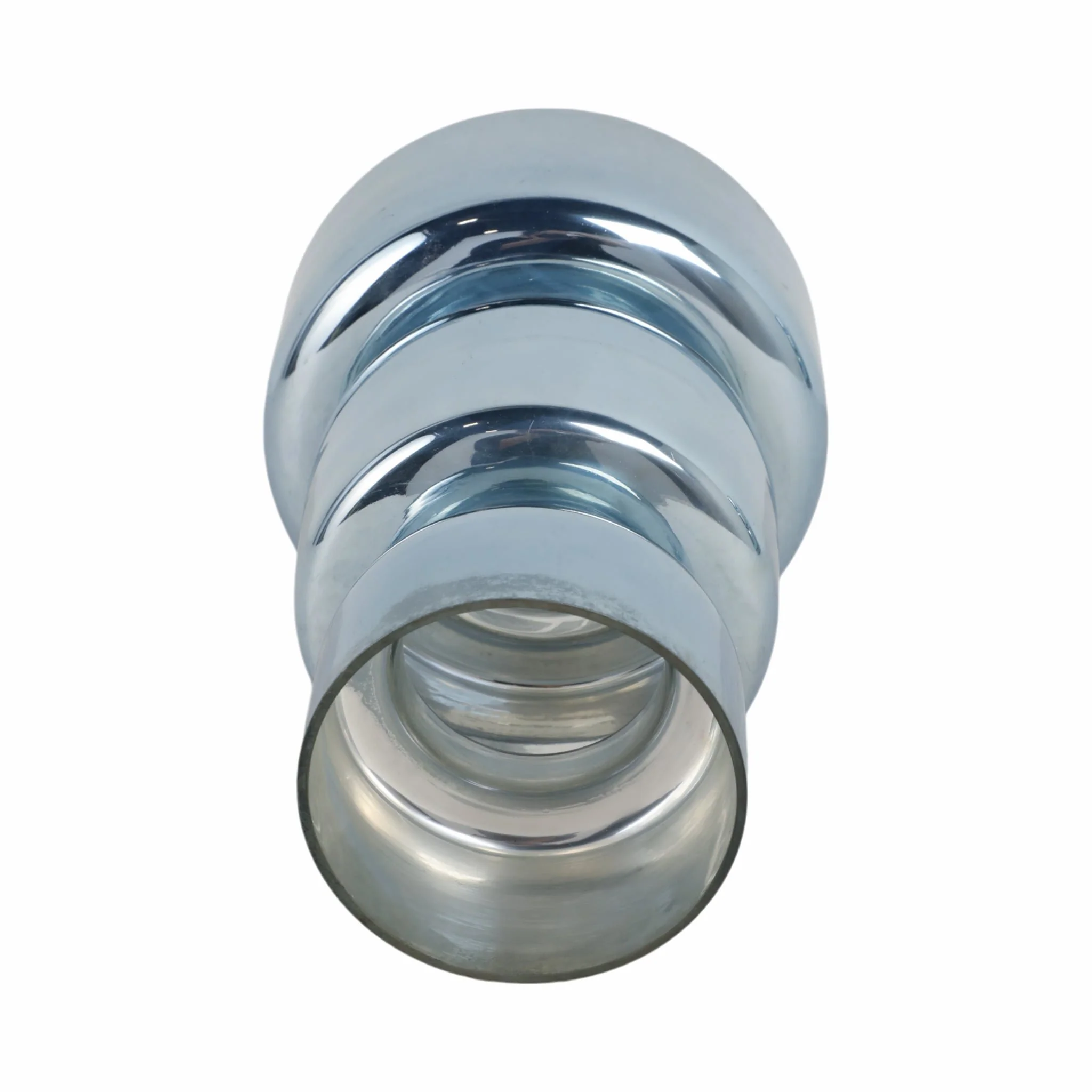 10" Stacked Cylinder Glass Vase, Blue Silver - Image 6