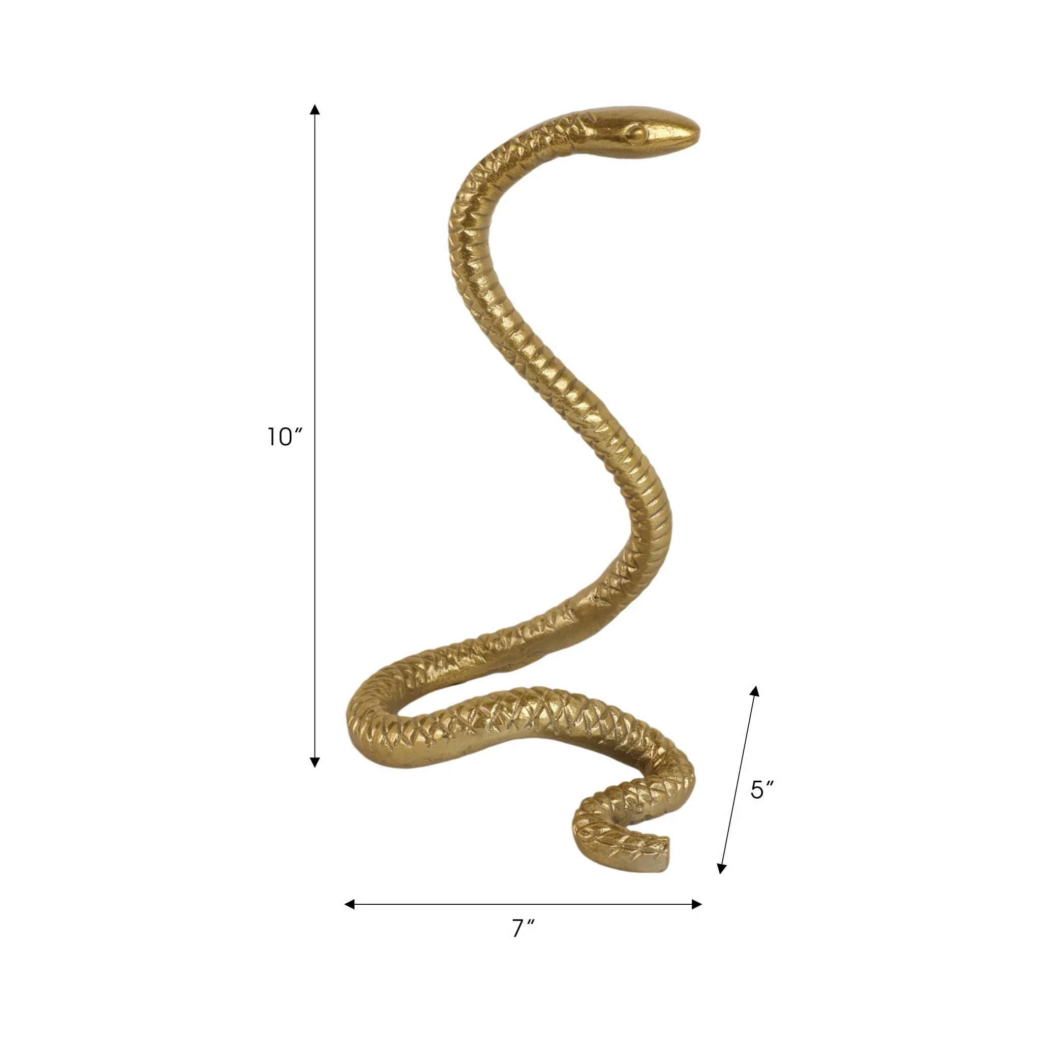 10" Tall Snake Tabletop Decor, Gold - Image 8