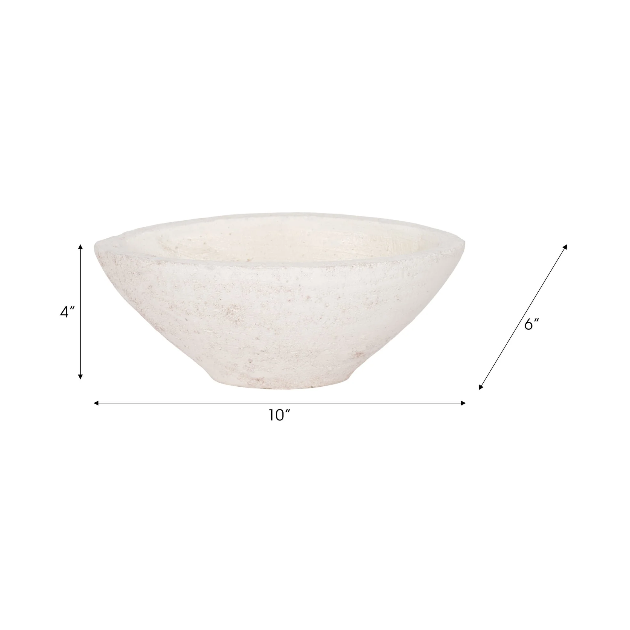10" Tapered Bowl Rough Finish, White - Image 9