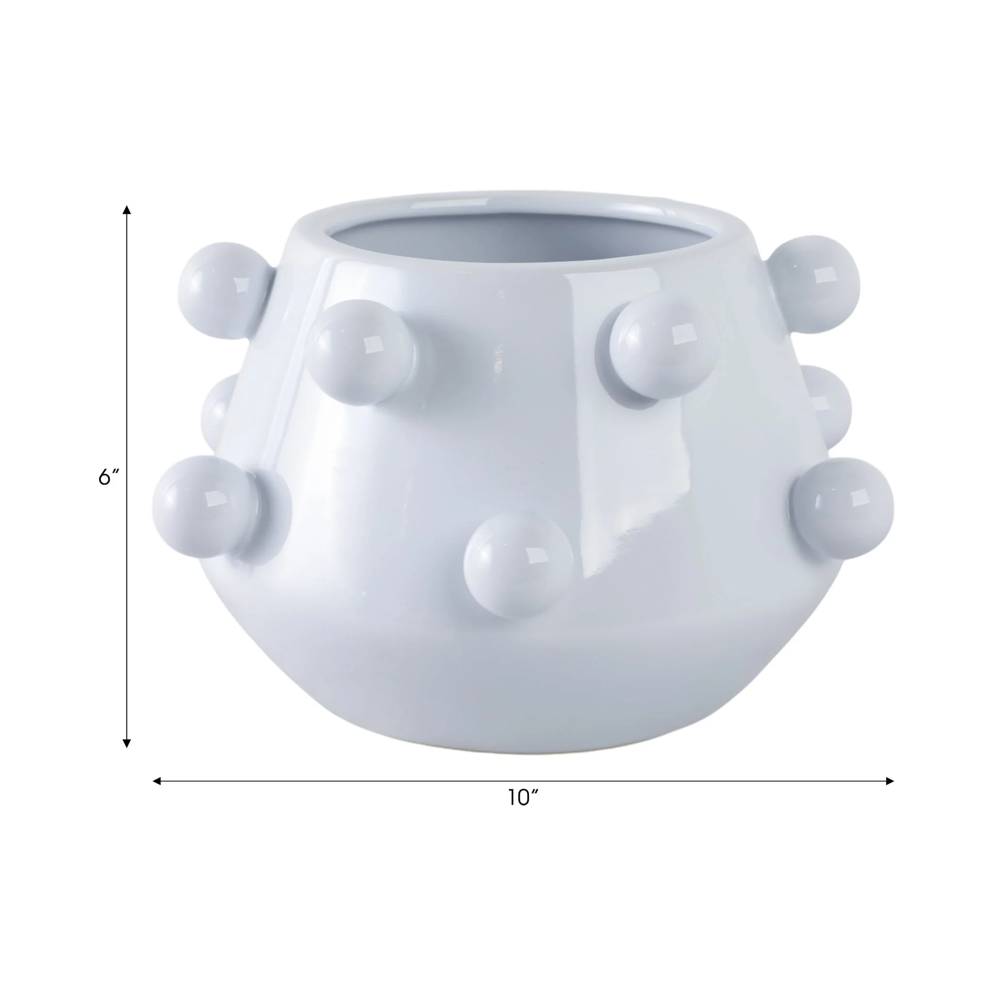 10" Tapered Bubble Planter, White - Image 8