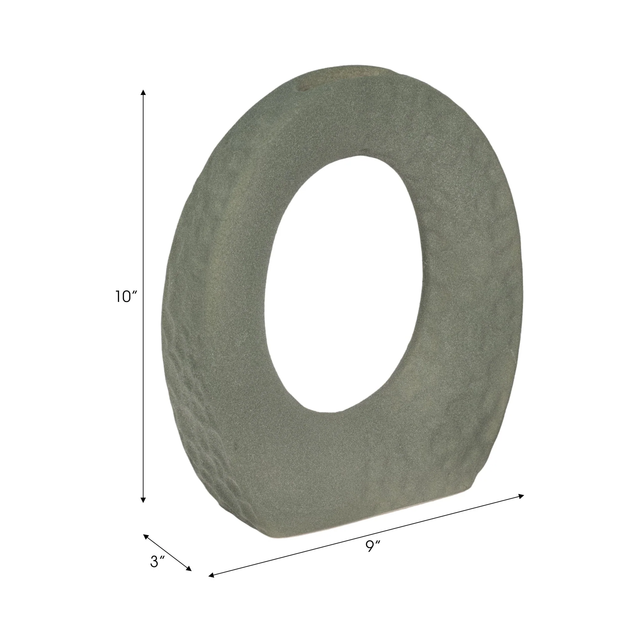 10" Textured Open Cut-out With Vase Opening, Sage - Image 9