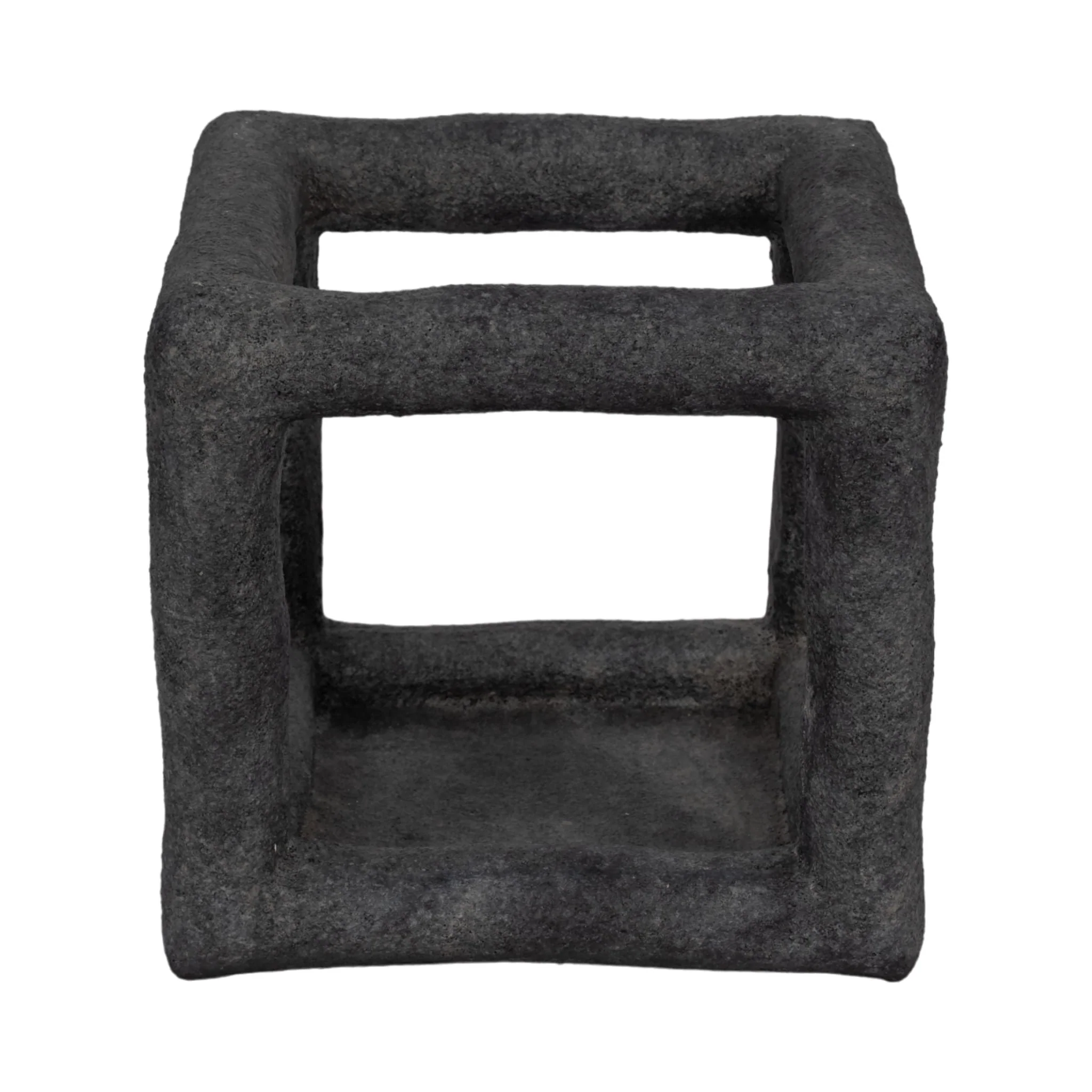 10" Textured Open Square Object, Black - Image 3