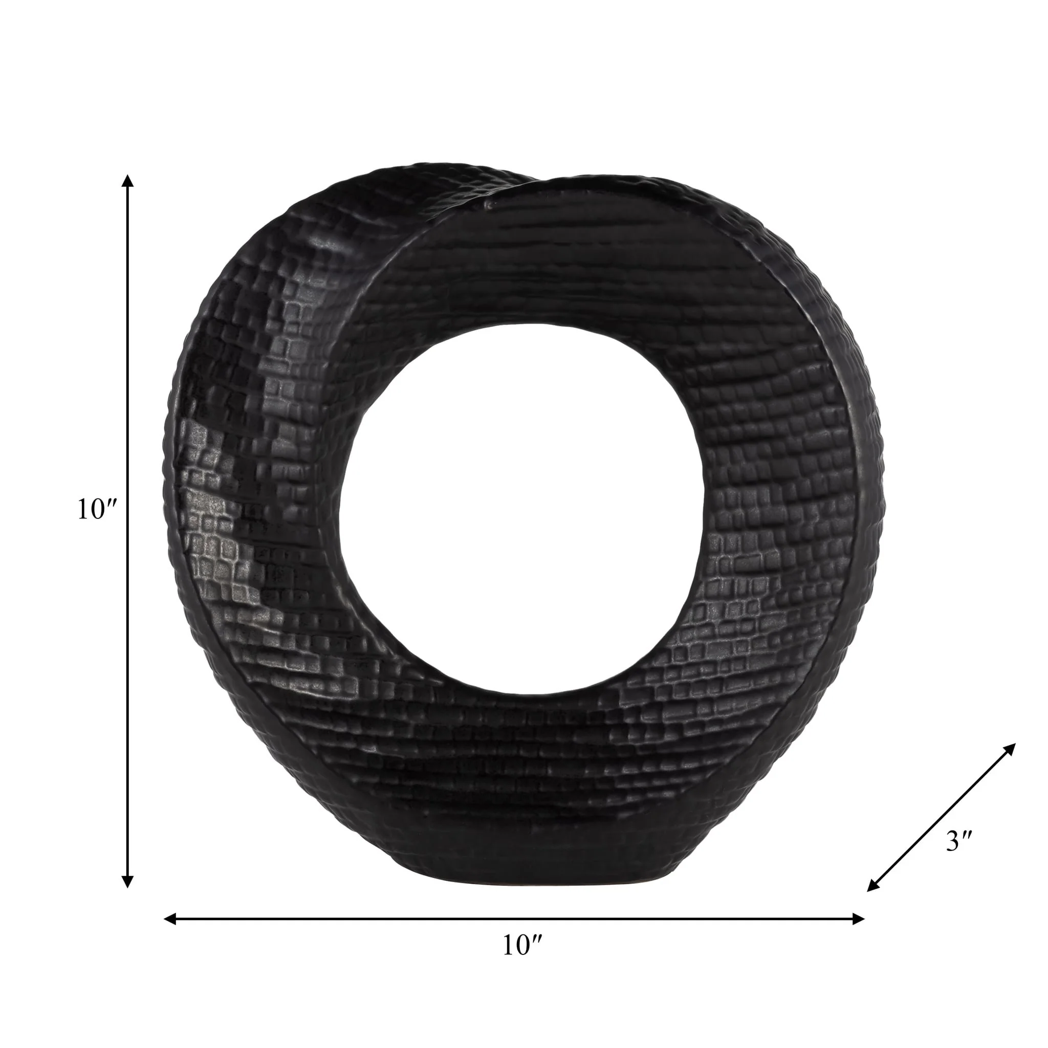 10" Textured Table Top Deco, Black - Image 2