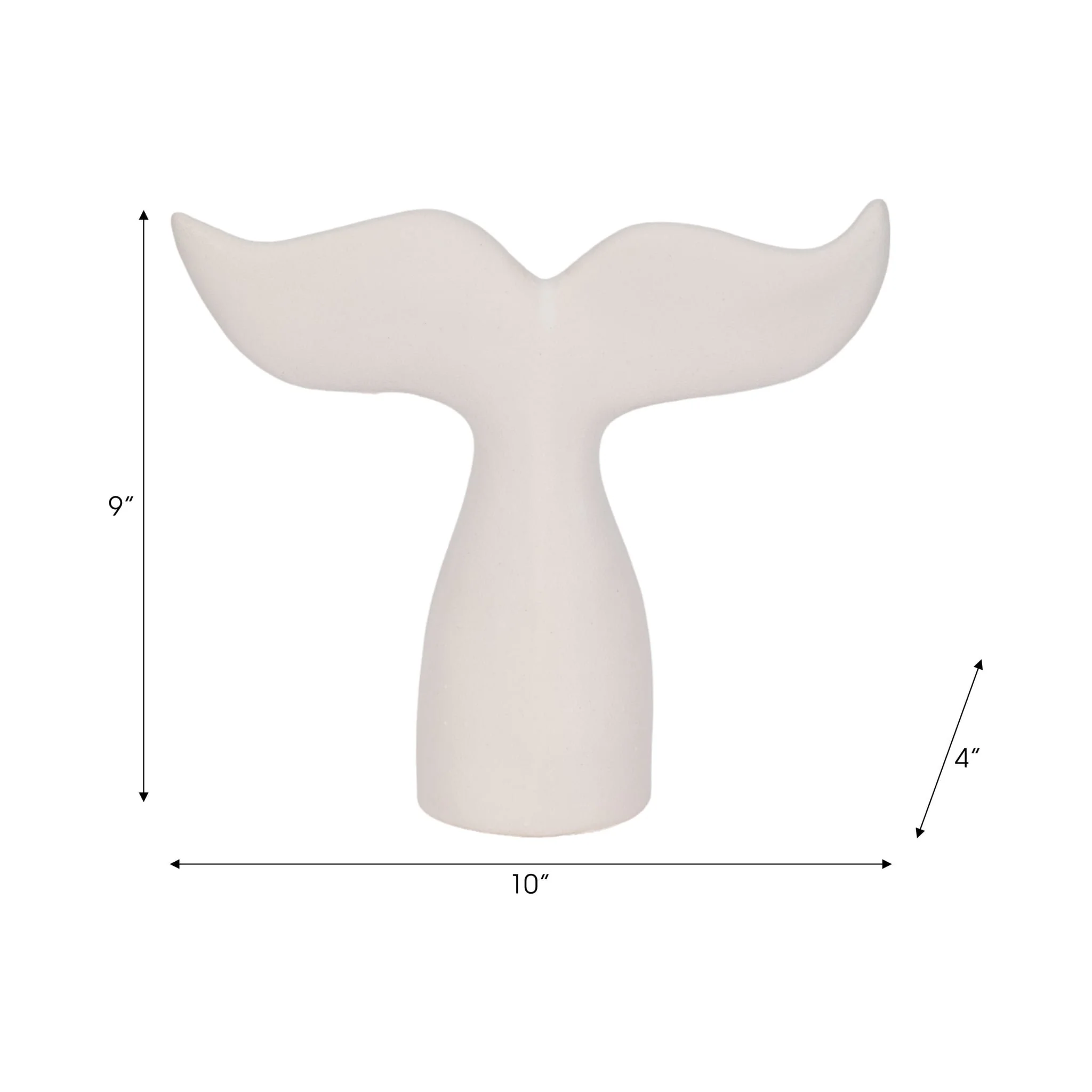10" Textured Whale Tail, White - Image 8