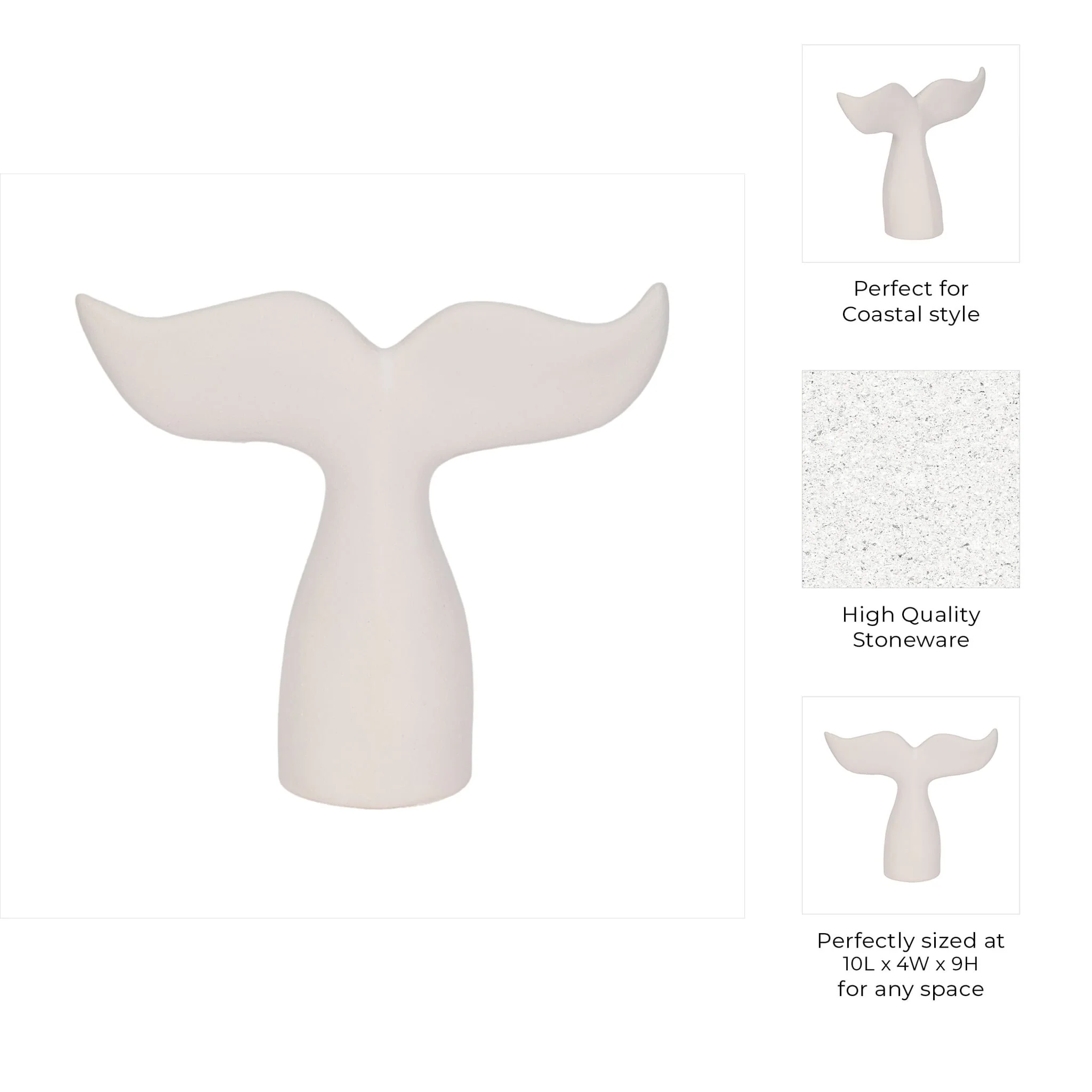 10" Textured Whale Tail, White - Image 9