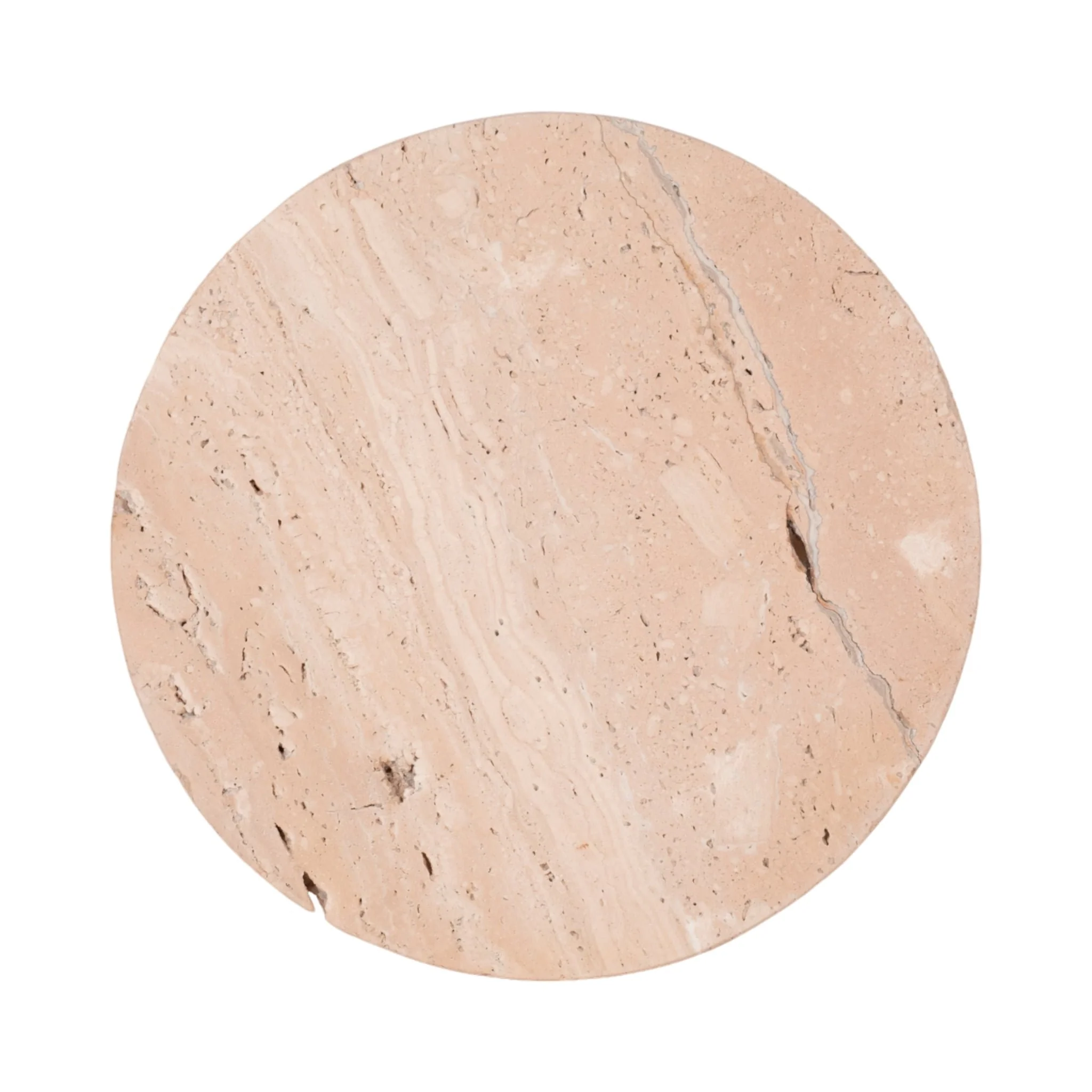 10" Travertine Tray On Wood Ball Feet, Tan - Image 5
