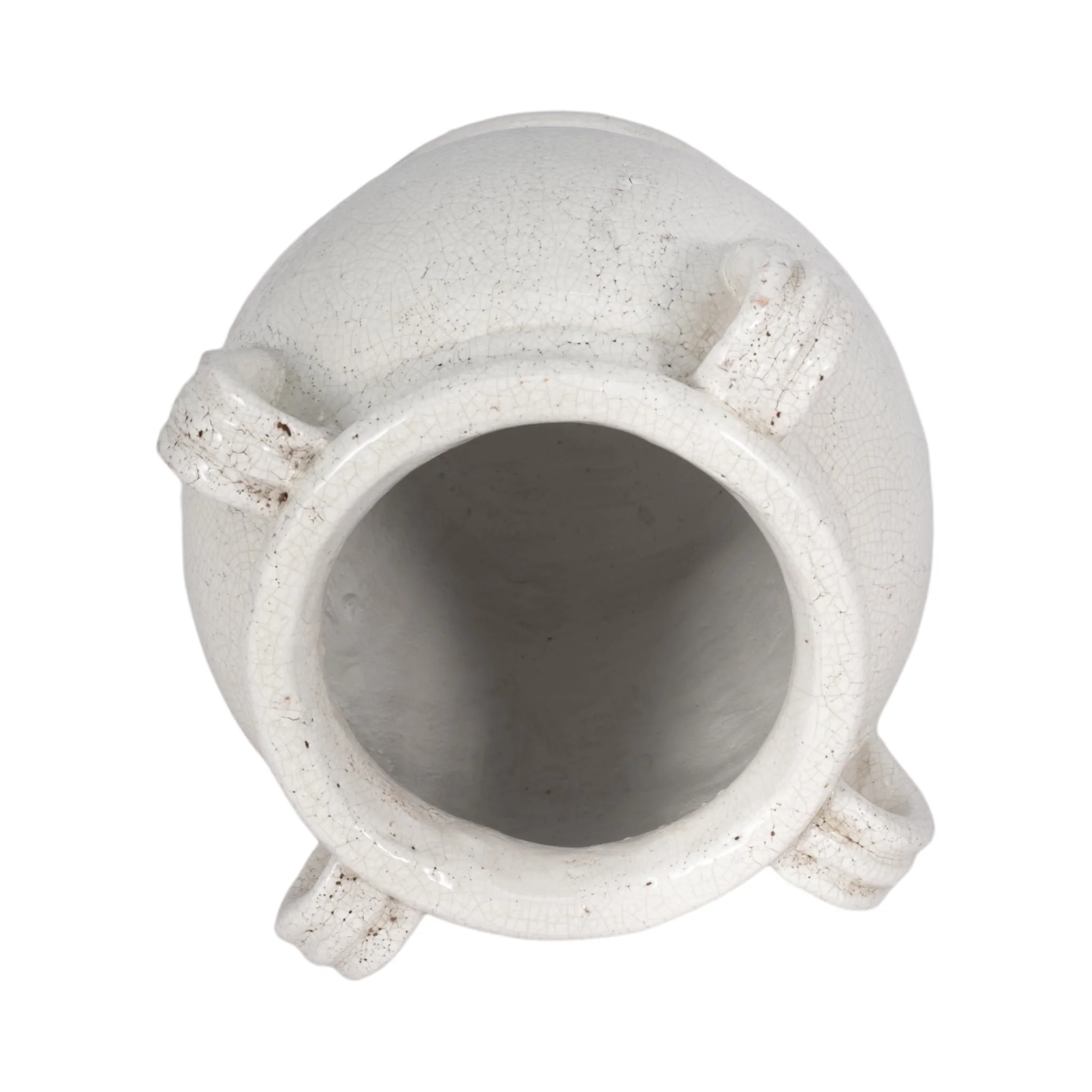 10" Vase With Handles, White Crackle - Image 5