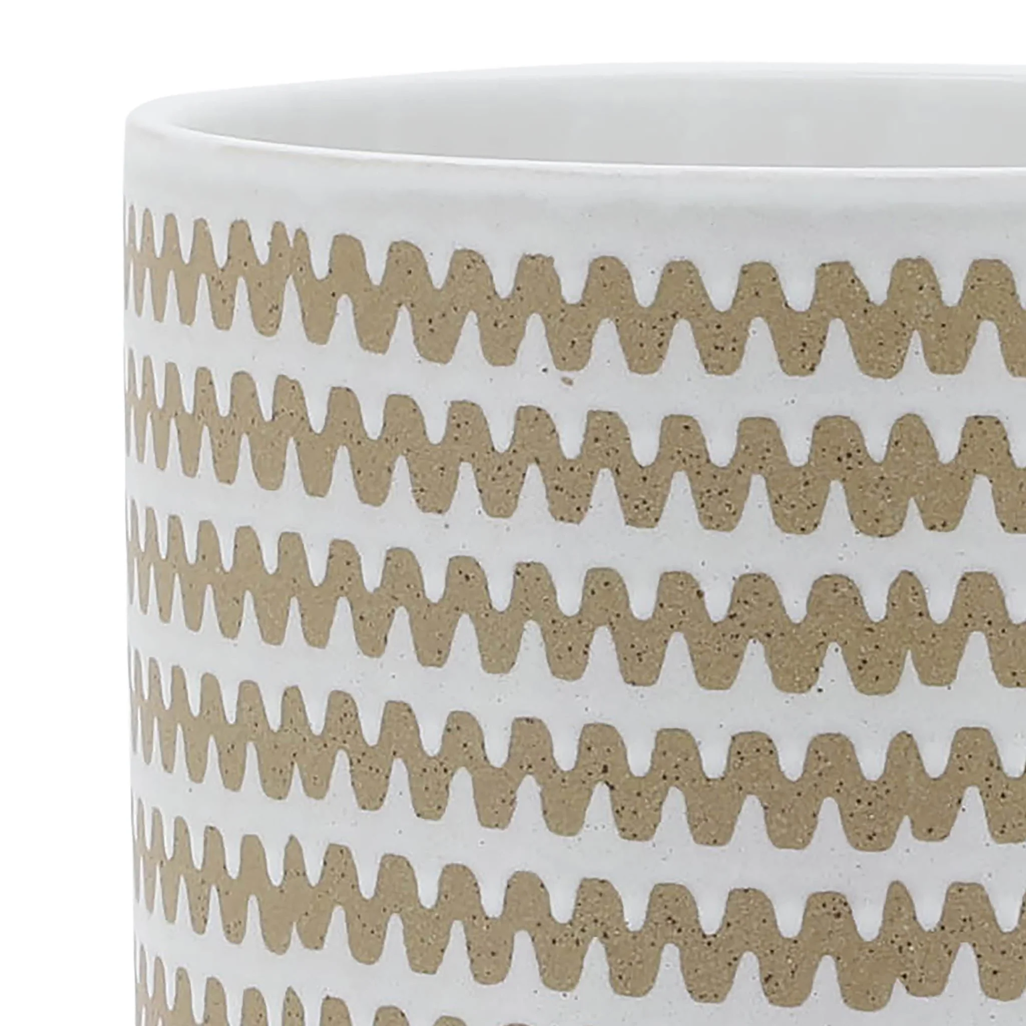 10" Zig-zag Planter W/ Stand, White - Image 6