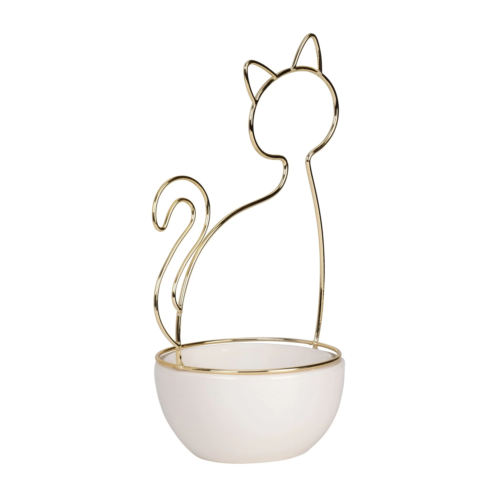 10"h Cat Trinket Tray, White - Image 2