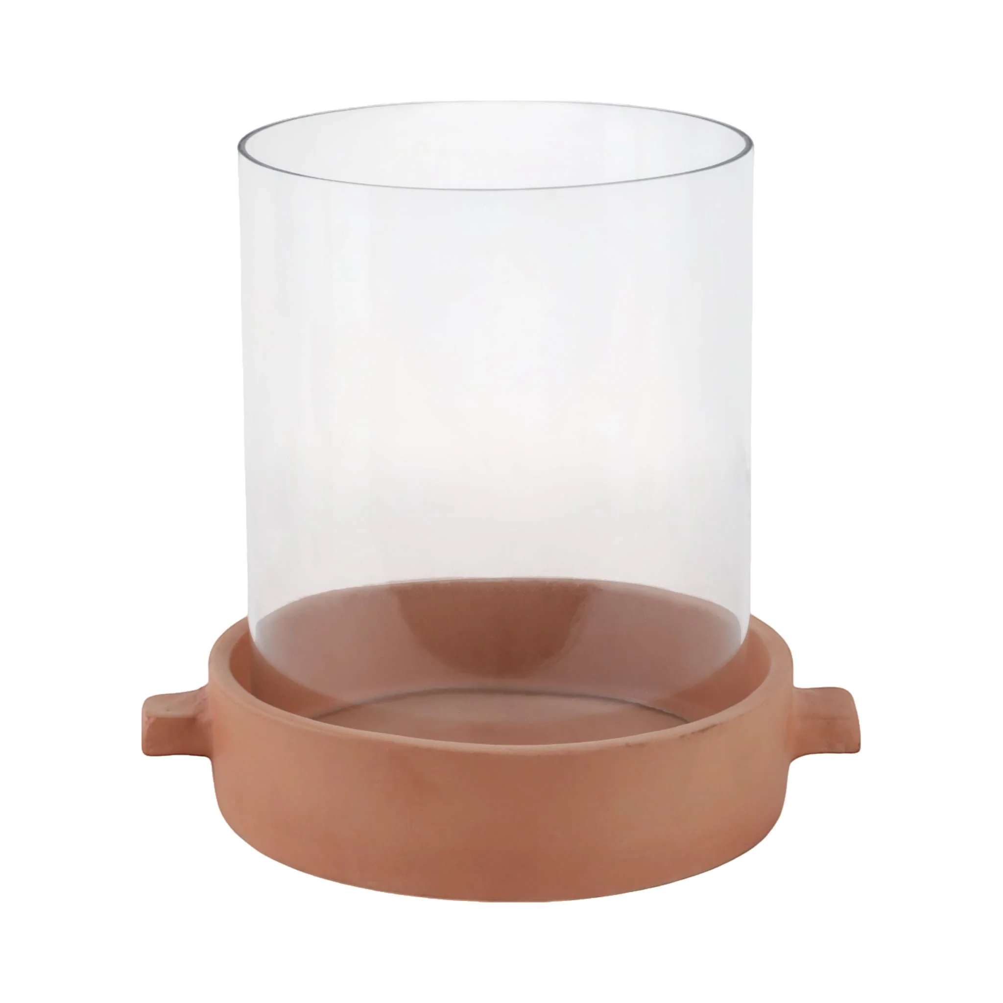 10x10" Terracotta Hurricane Pillar Holder, Natural - Image 4
