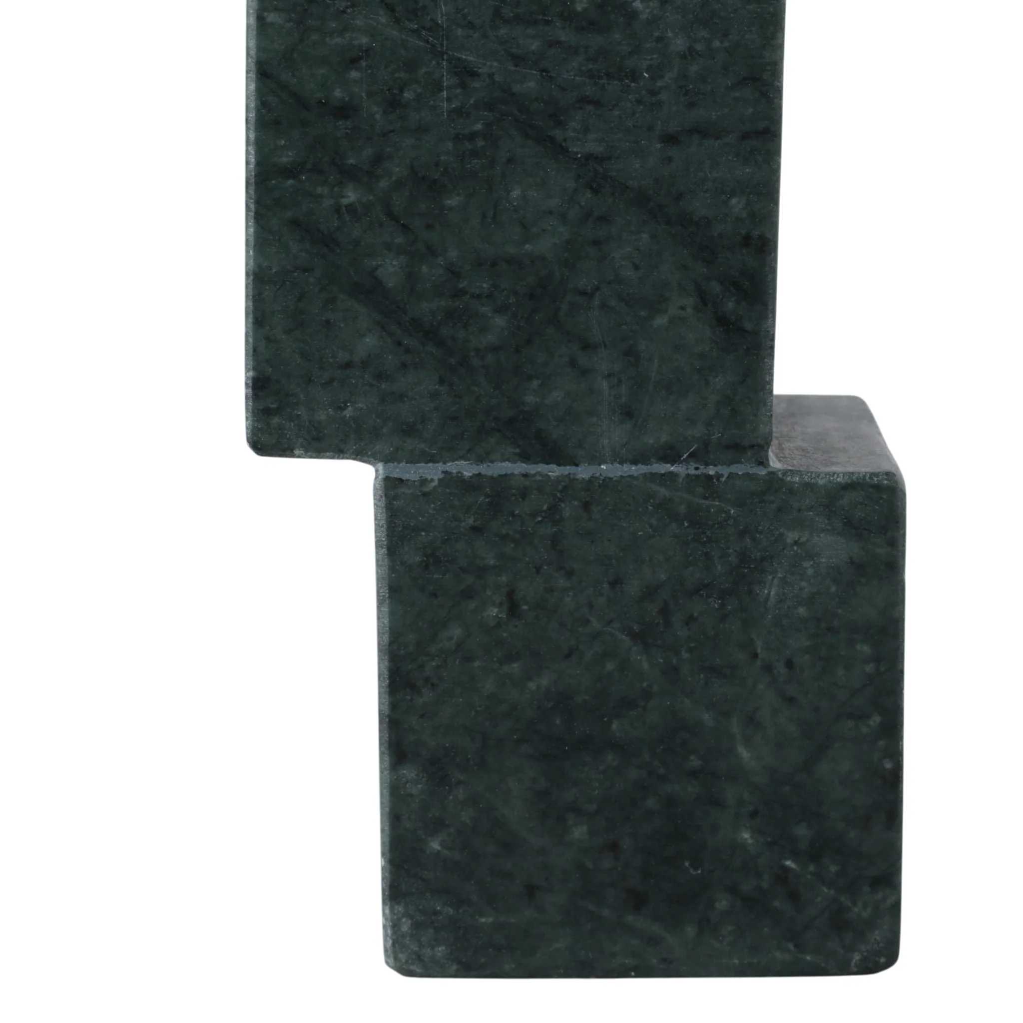 10x3" Stacked Cube Marble Taper Holder, Green - Image 5