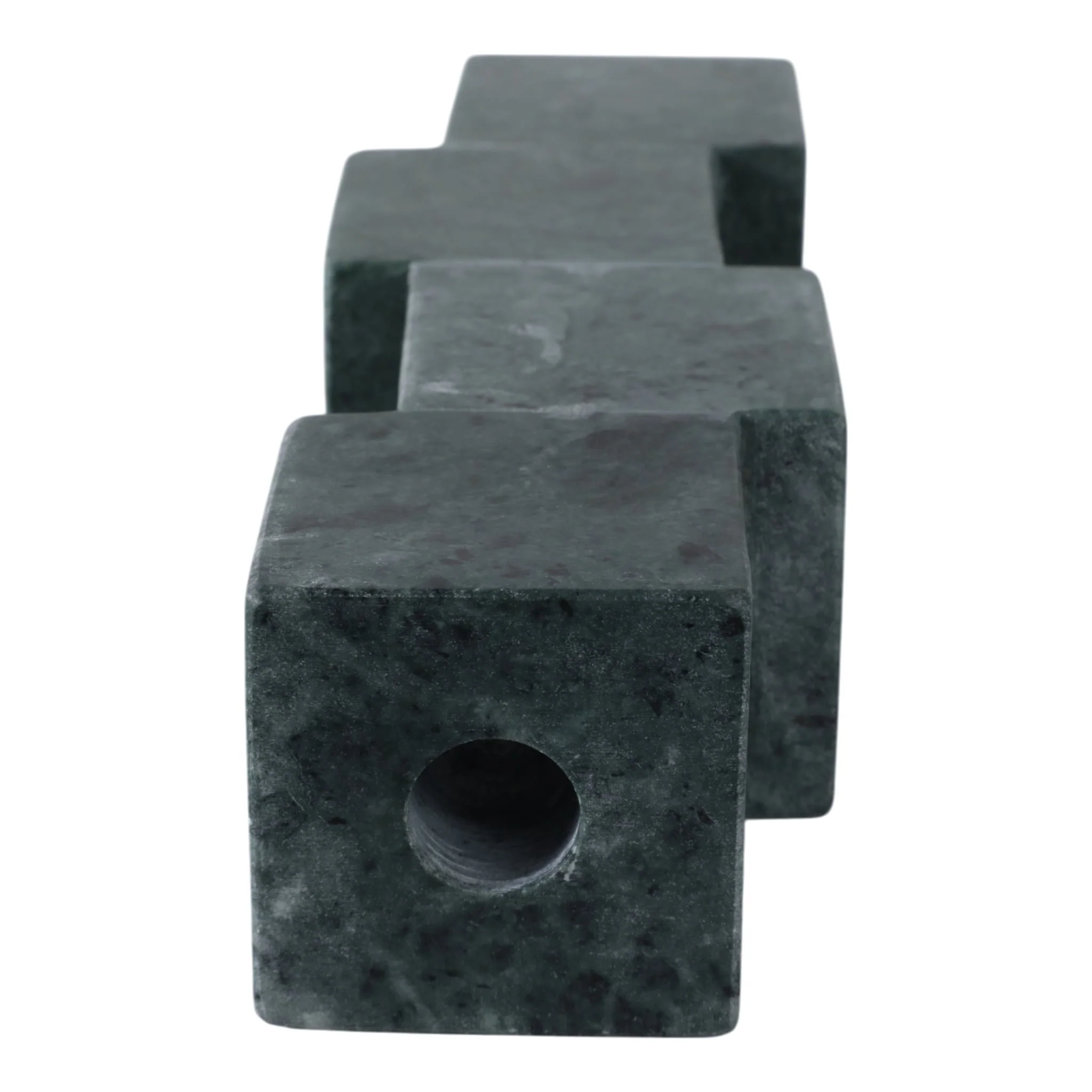 10x3" Stacked Cube Marble Taper Holder, Green - Image 6