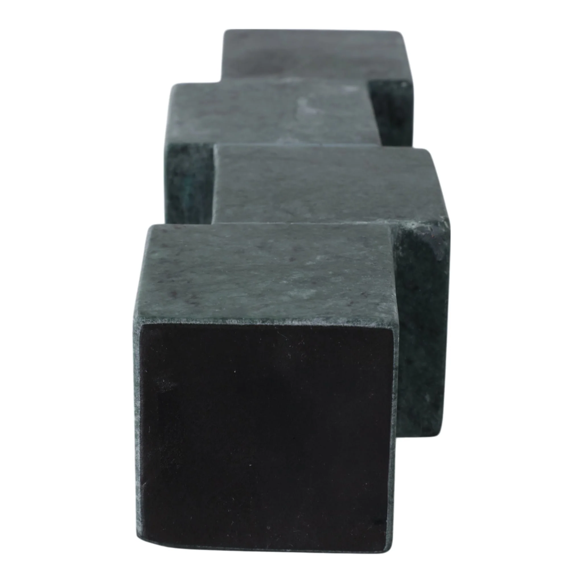10x3" Stacked Cube Marble Taper Holder, Green - Image 7