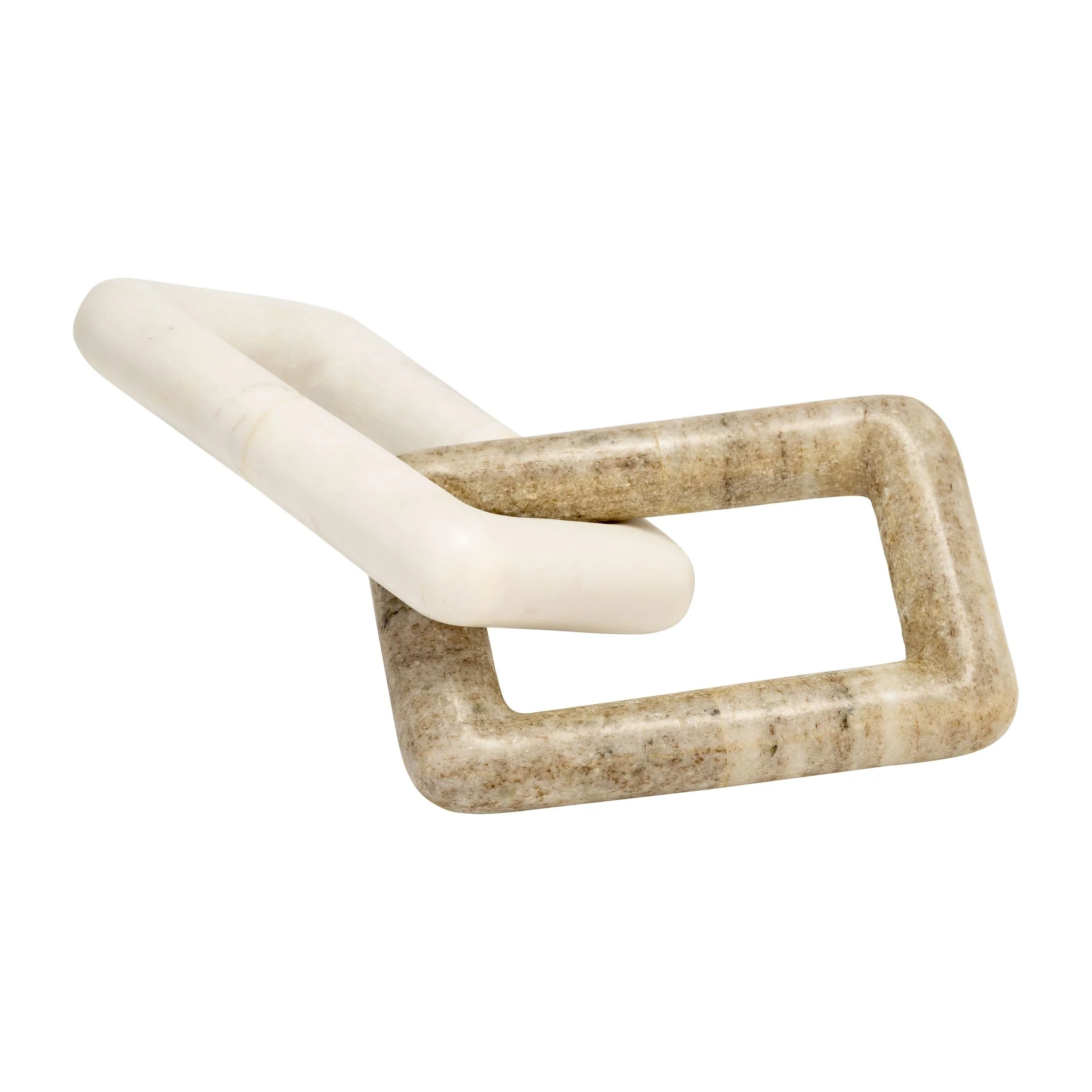 10x4" 2 Marble Square Links, White/onyx - Image 2