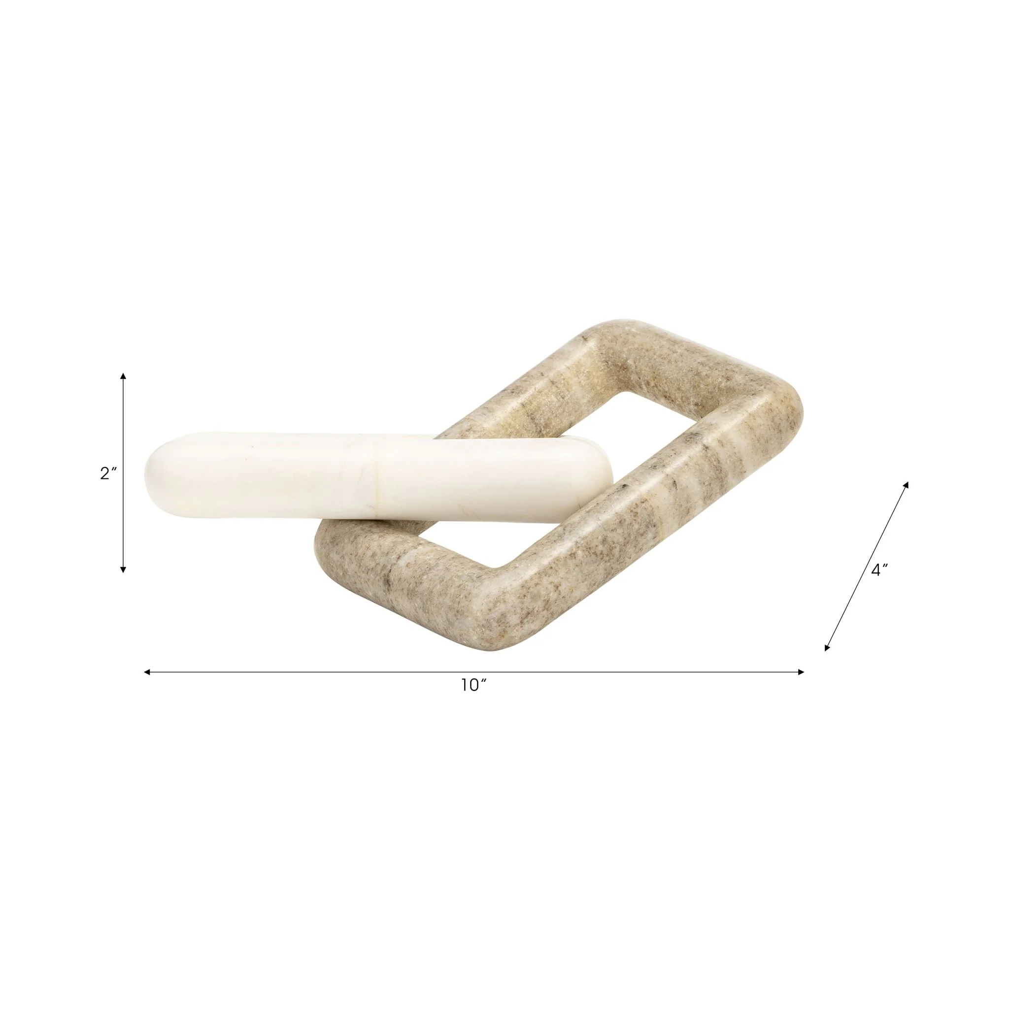 10x4" 2 Marble Square Links, White/onyx - Image 6