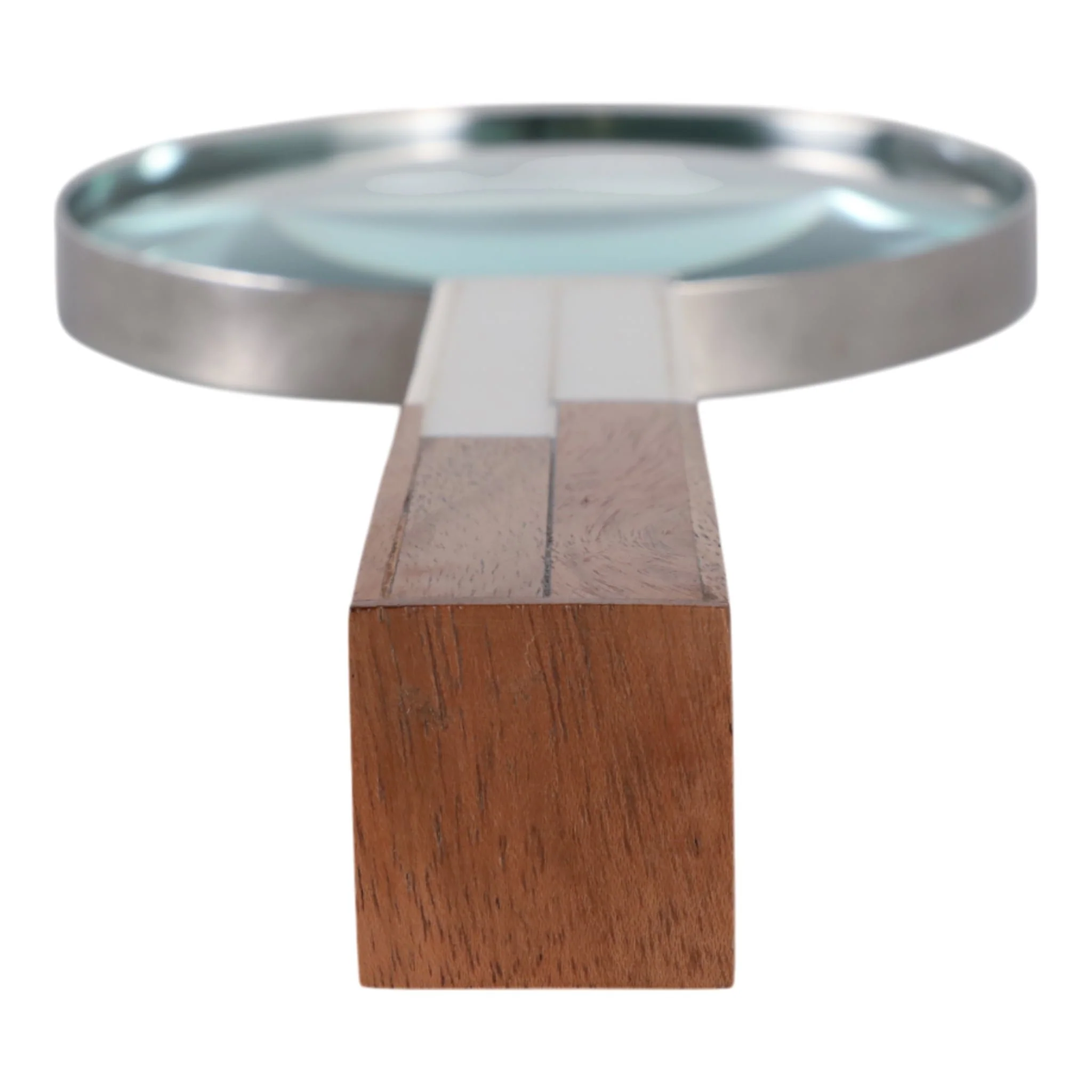 10x4" 2-toned Handle Magnifying Glass, White/brown - Image 6
