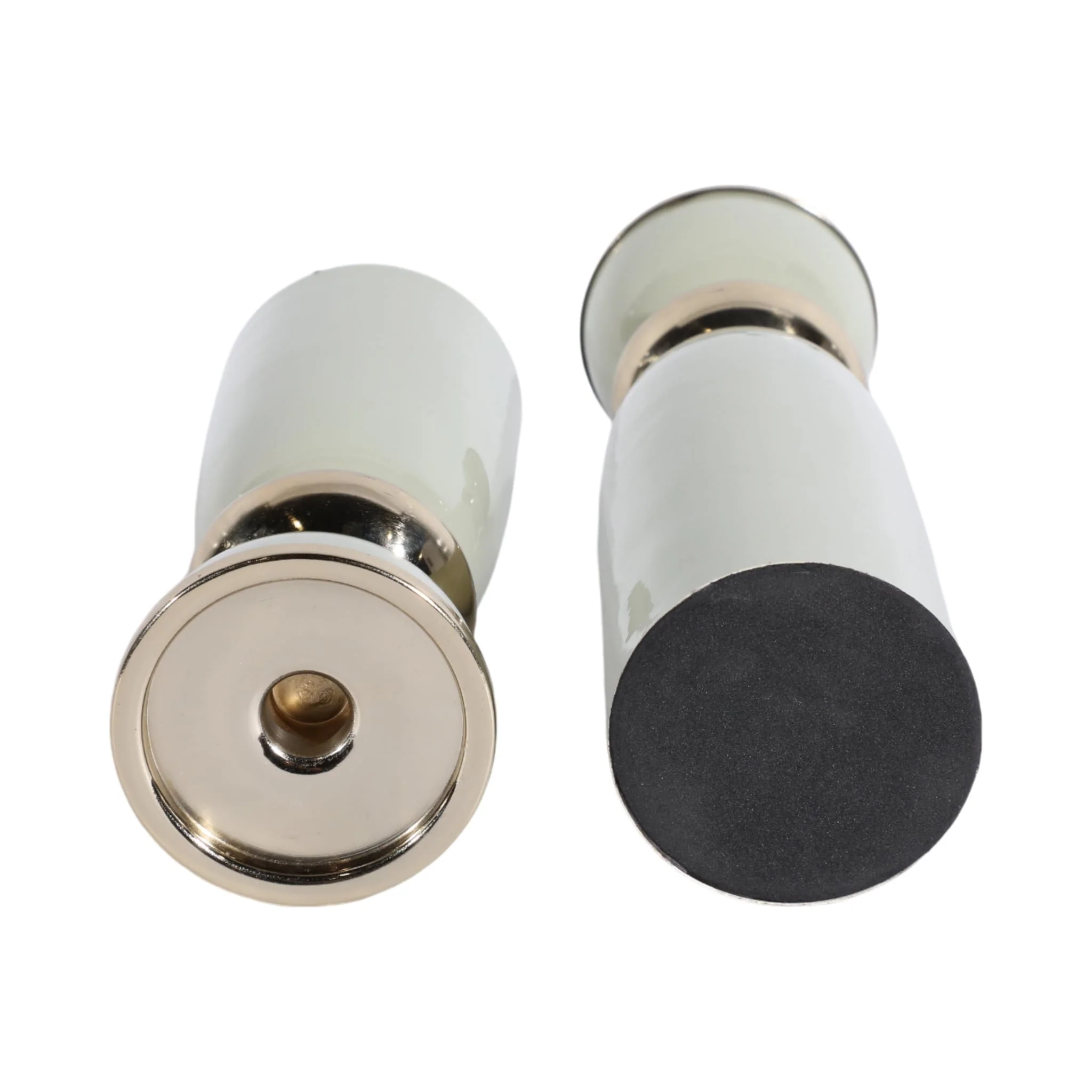 10x4" Curvy Taper & Pillar Holder, Sage/gold - Image 5